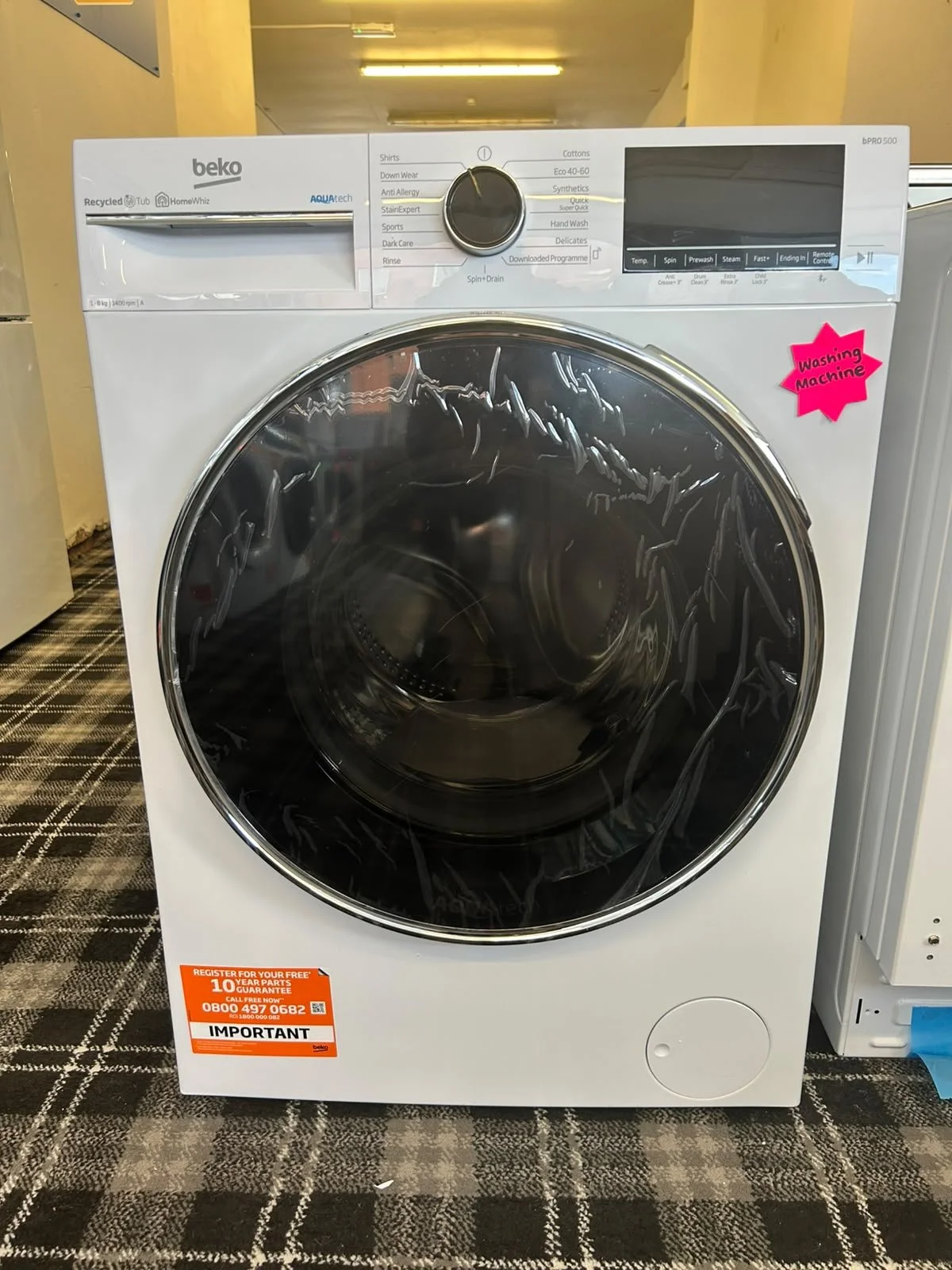 BEKO Pro Aquatech B5W5841AW Bluetooth 8kg 1400 Spin Washing Machine - White