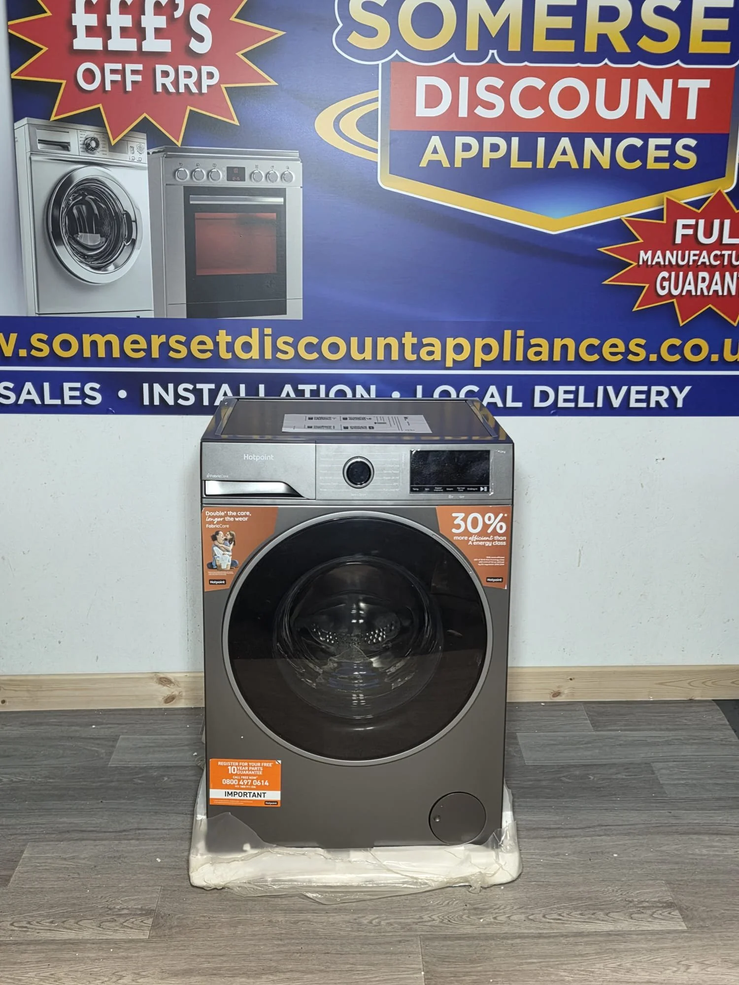 Hotpoint FabricCare HBCA 123G CARE UK Washing Machine 12kg 1400 Spin - Grey
