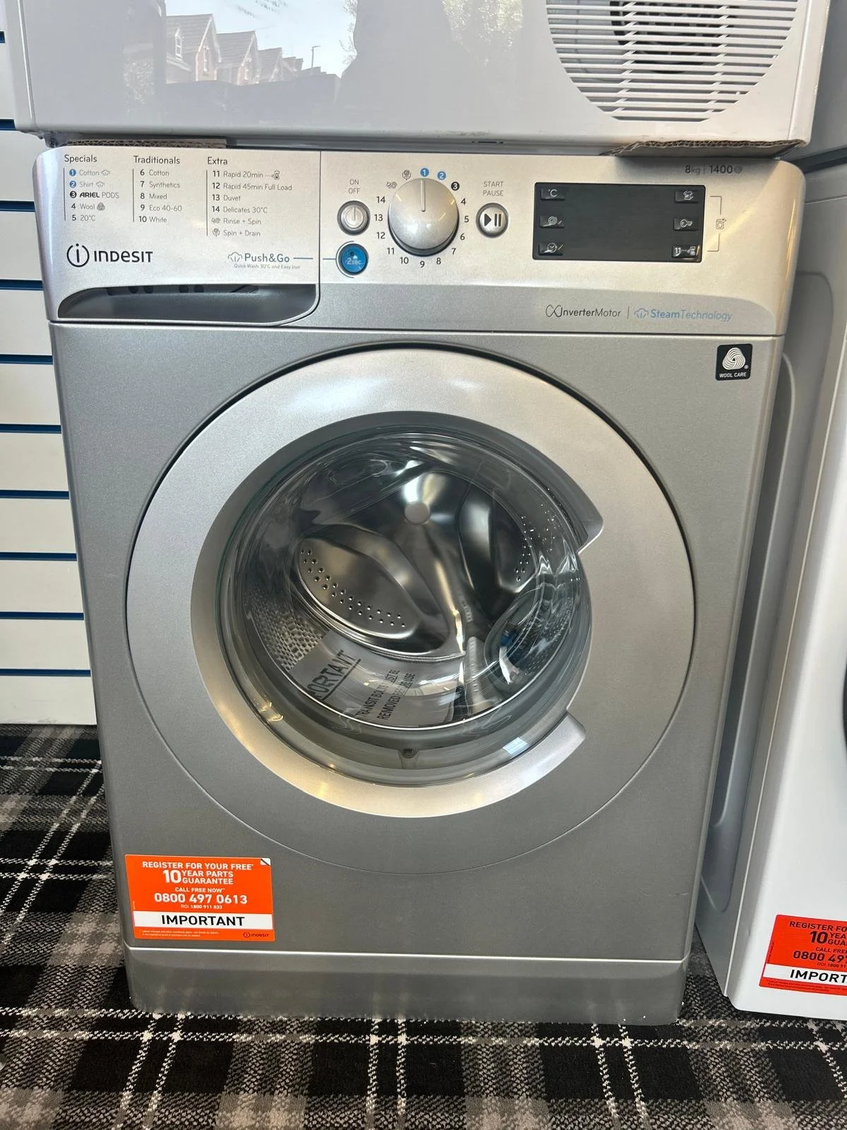 INDESIT Innex Steam Push&Go BWE 81496X SV UK 8kg 1400 Spin Washing Machine - Silver