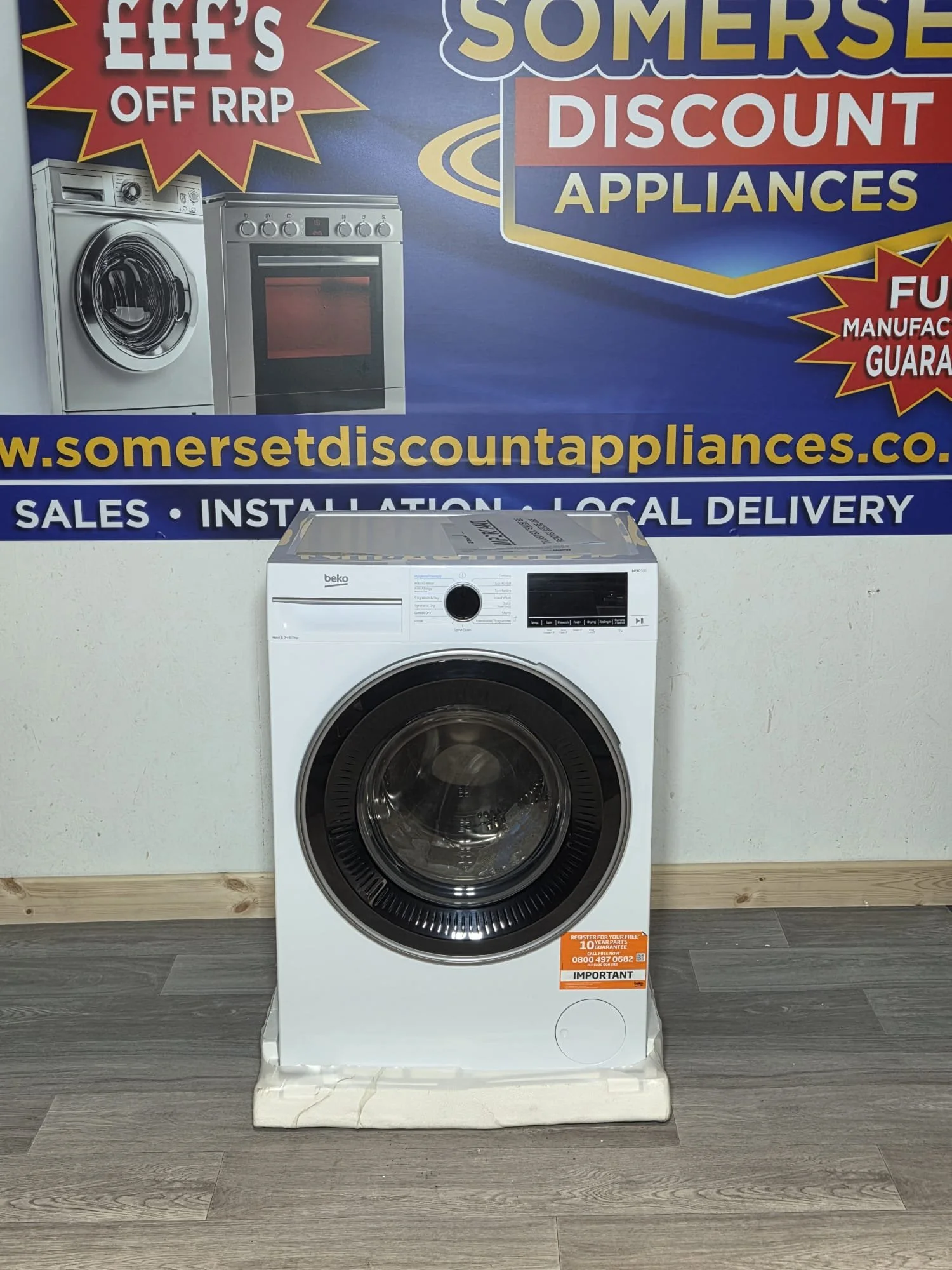 Beko Pro-UltraFast Washer Dryer B3D58545UW 8kg/5kg Freestanding Condenser - White