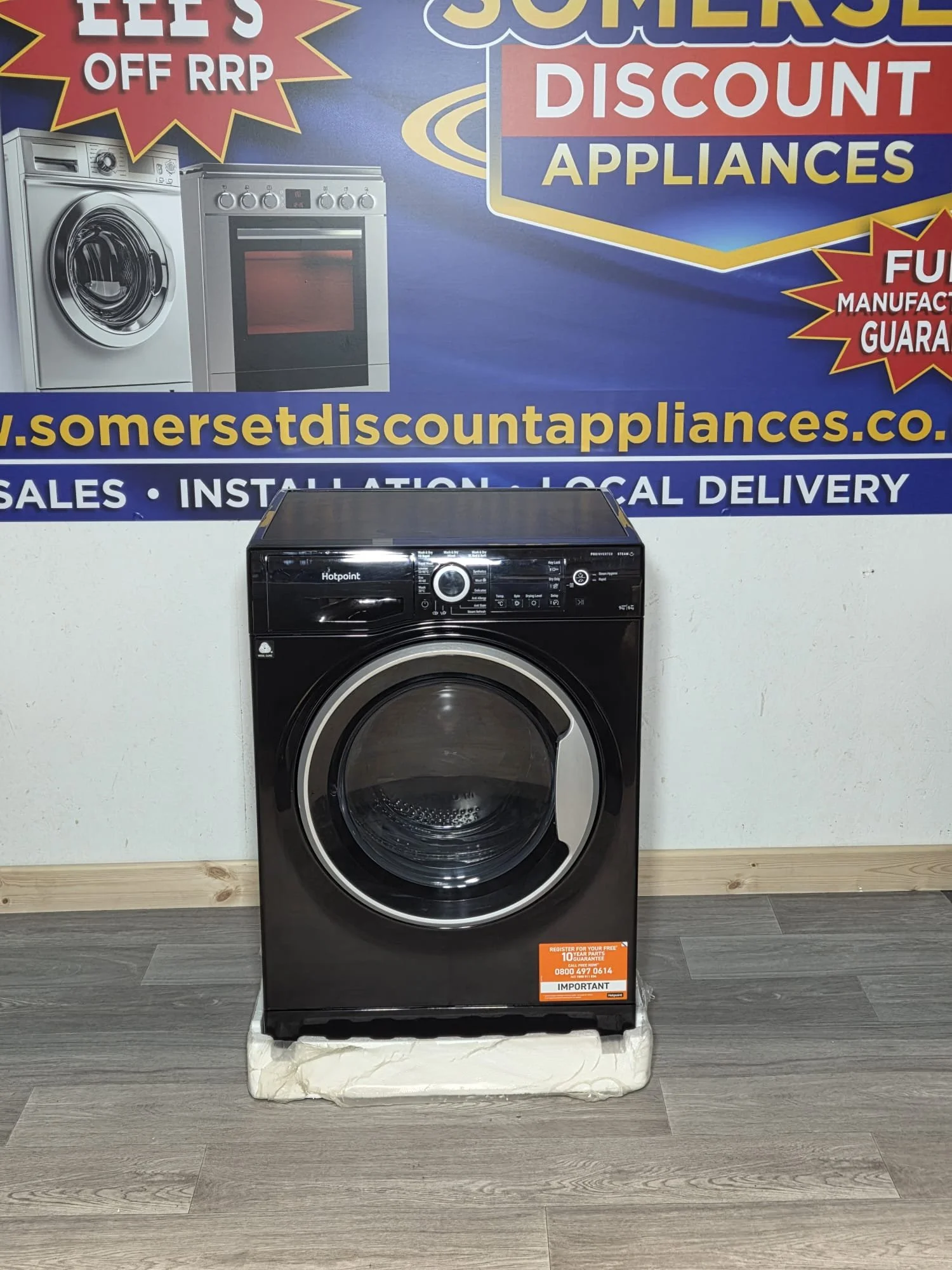 Hotpoint ActiveCare Washer Dryer NDD 86448 BDA UK 8kg/6kg Freestanding Condenser - Black