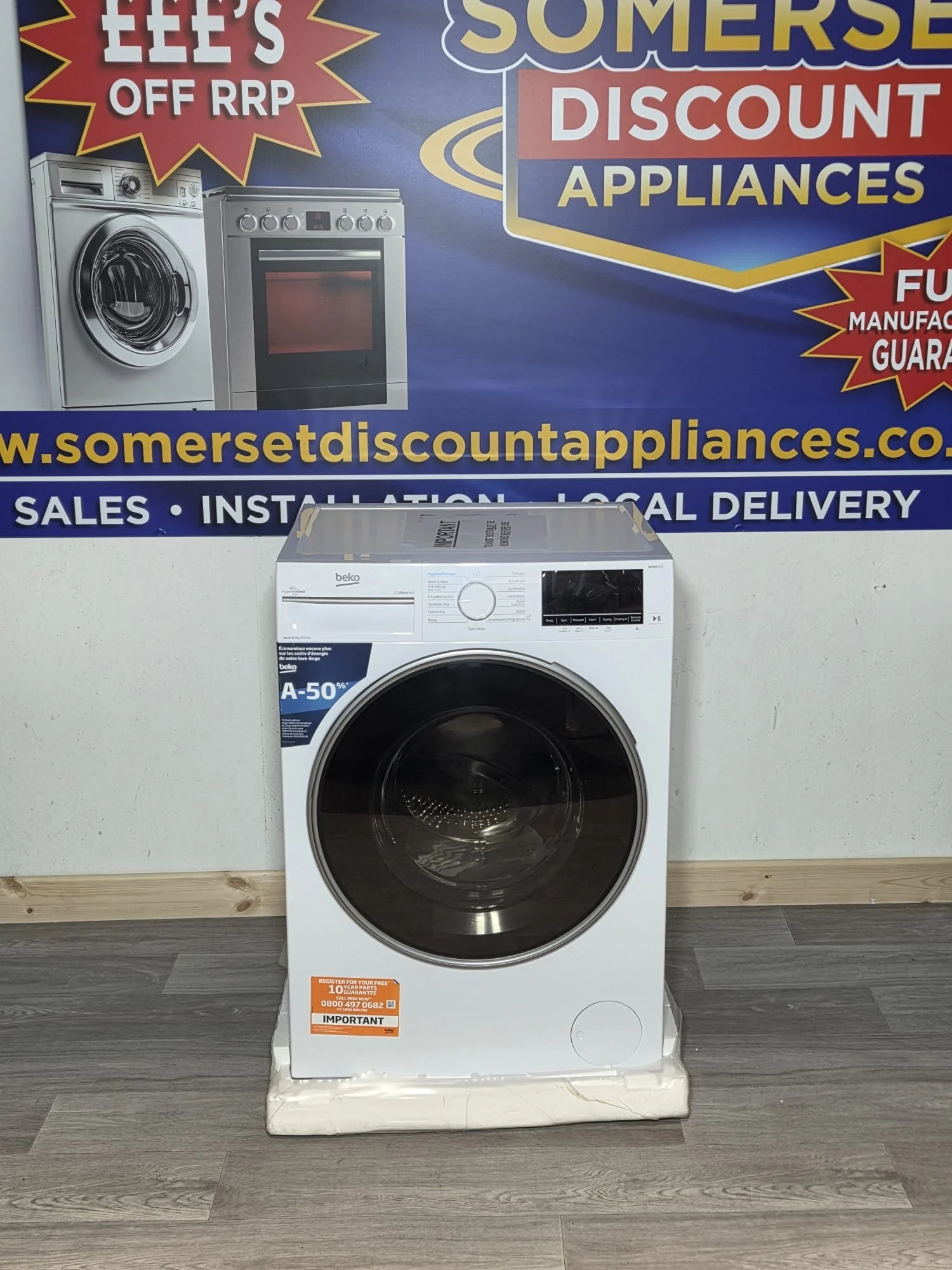 BEKO Pro UltraFast B5D510645UW Bluetooth Washer Dryer 10kg - White