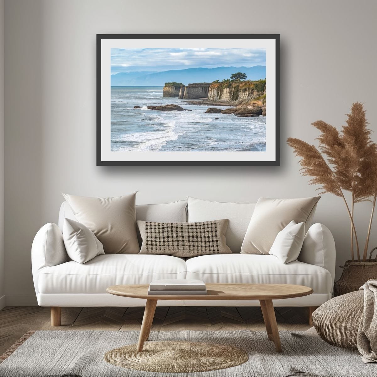 Cliffs towering above the Tasman Sea on the West Coast.