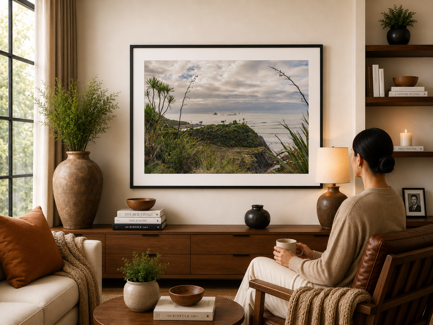 Hidden coastal lookout overlooking cliffs and the Tasman Sea.