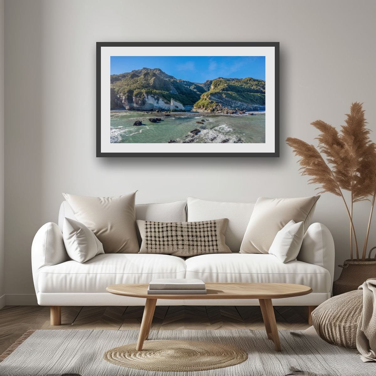 Ten Mile Creek valley surrounded by steep coastal hills.