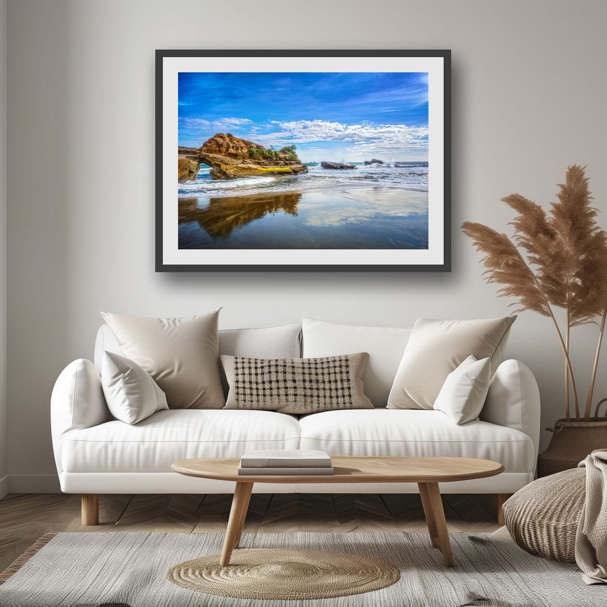 Coastal rock formations and blue ocean on the West Coast.