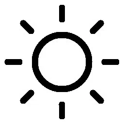 Sonne mit Strahlen in Schwarzweiß