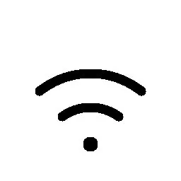 Wi-Fi-Symbol mit drei Linien und einem Punkt