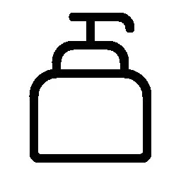 Schwarz-weiße Illustration einer Pumpenspender-Flasche