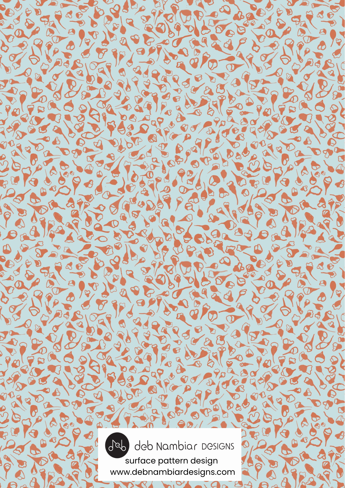Fallen Seeds — Soft Aqua & Terracotta
