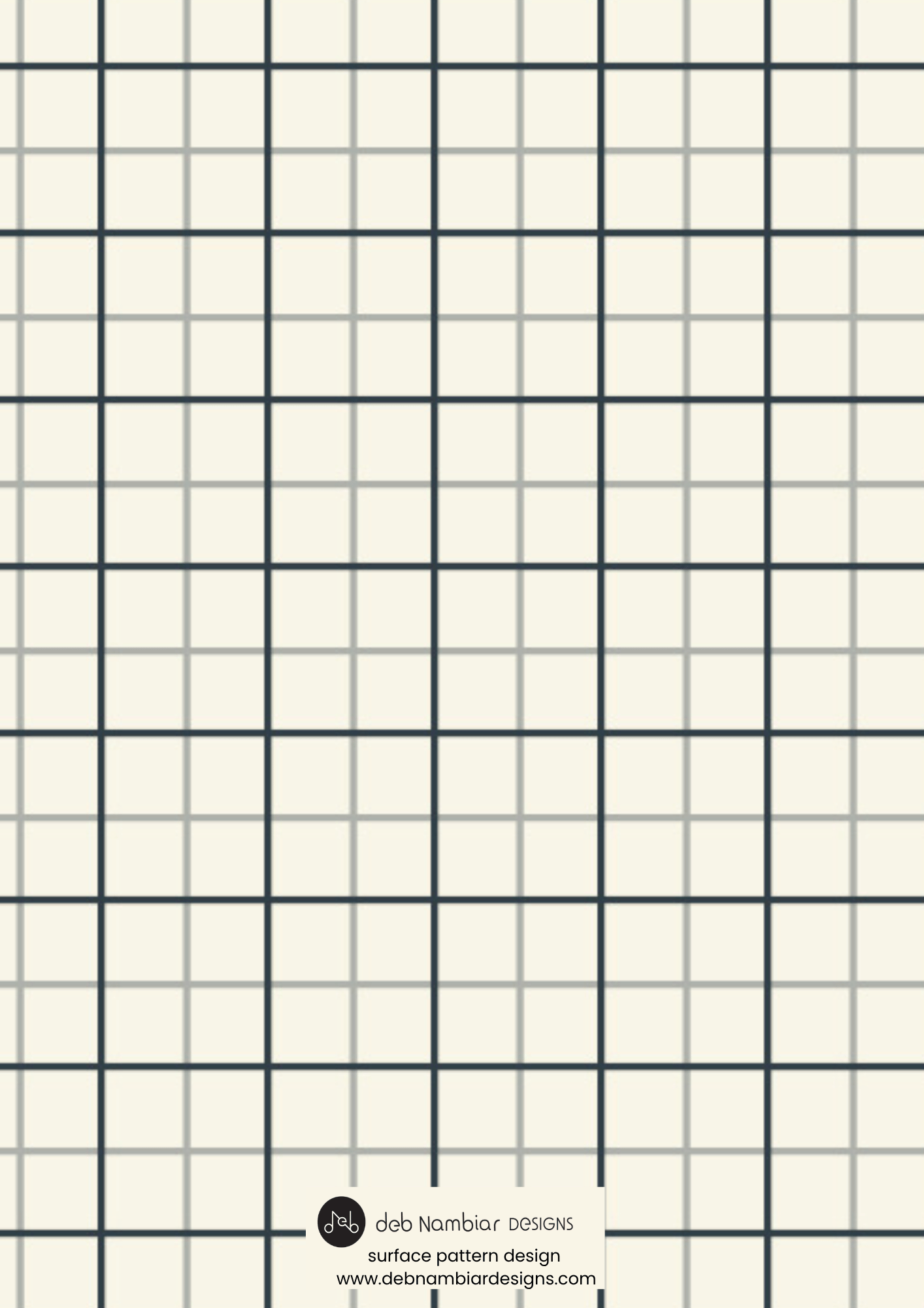 Aussie Outback Plaid:
Medium Scale Repeat - Cream & Indigo Blue