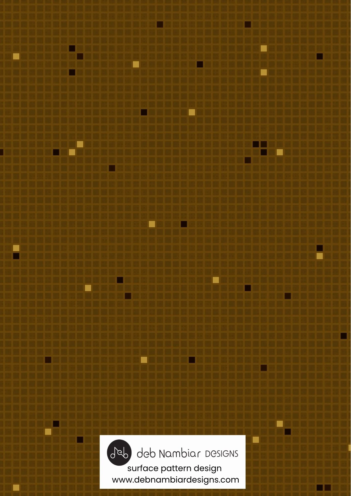 Tasman Grid - Tussock Gold - Deep Gold Brown Tonal
