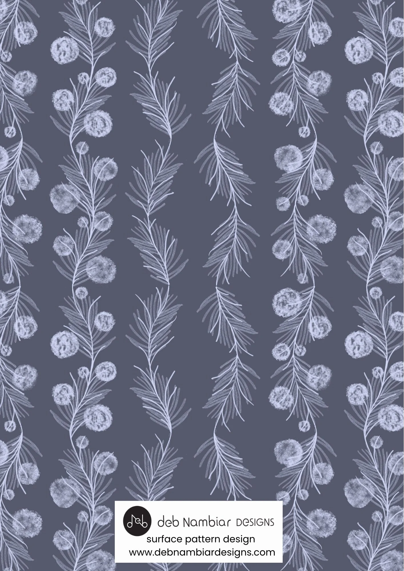 Wattle & Kōwhai Vine - Tasman Blue - Deep Purple Tonal