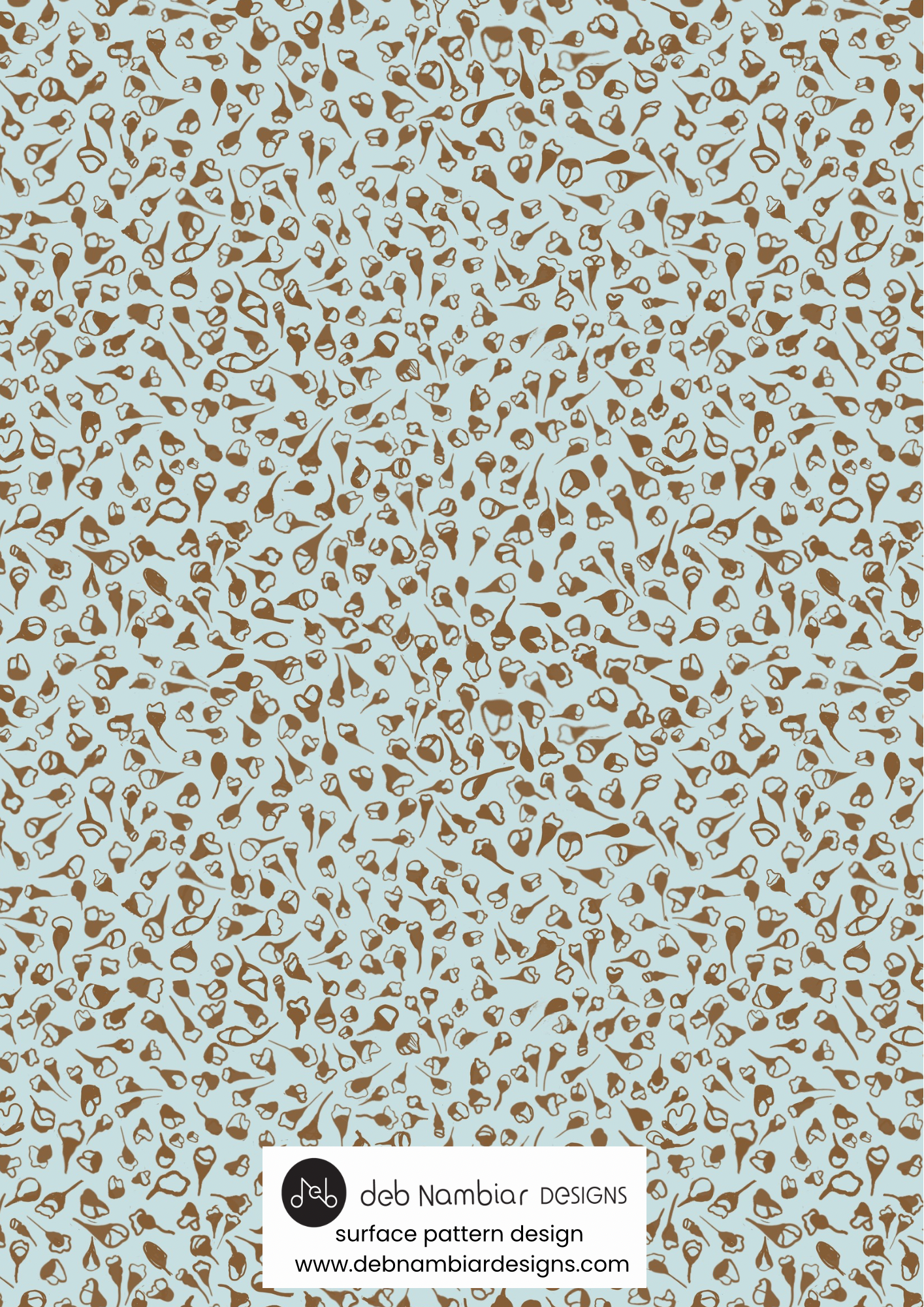 Fallen Seeds — Soft Aqua & Caramel Brown