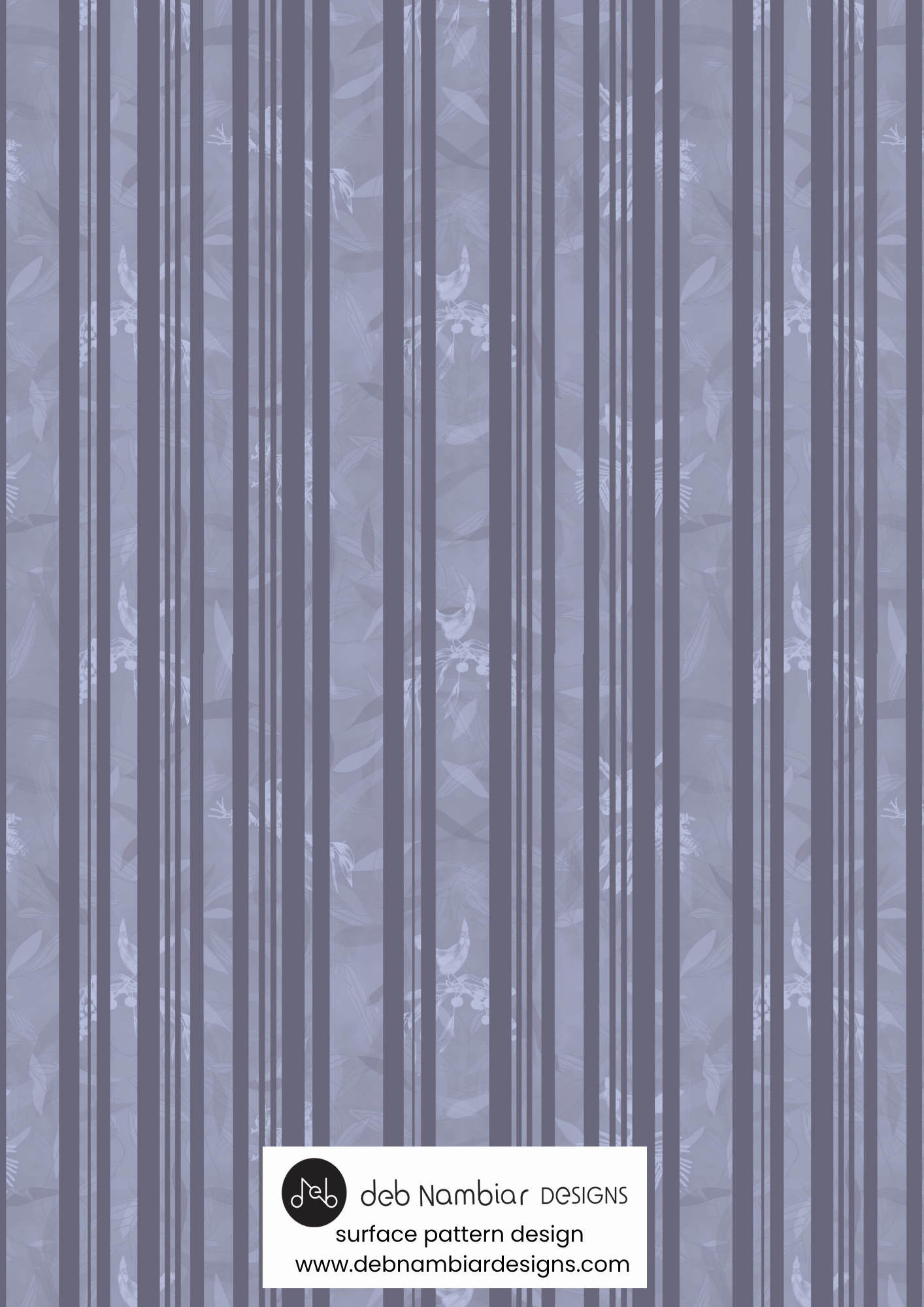 Coastal Strata - Native Bush Green - Deep Purple Grey Tonal