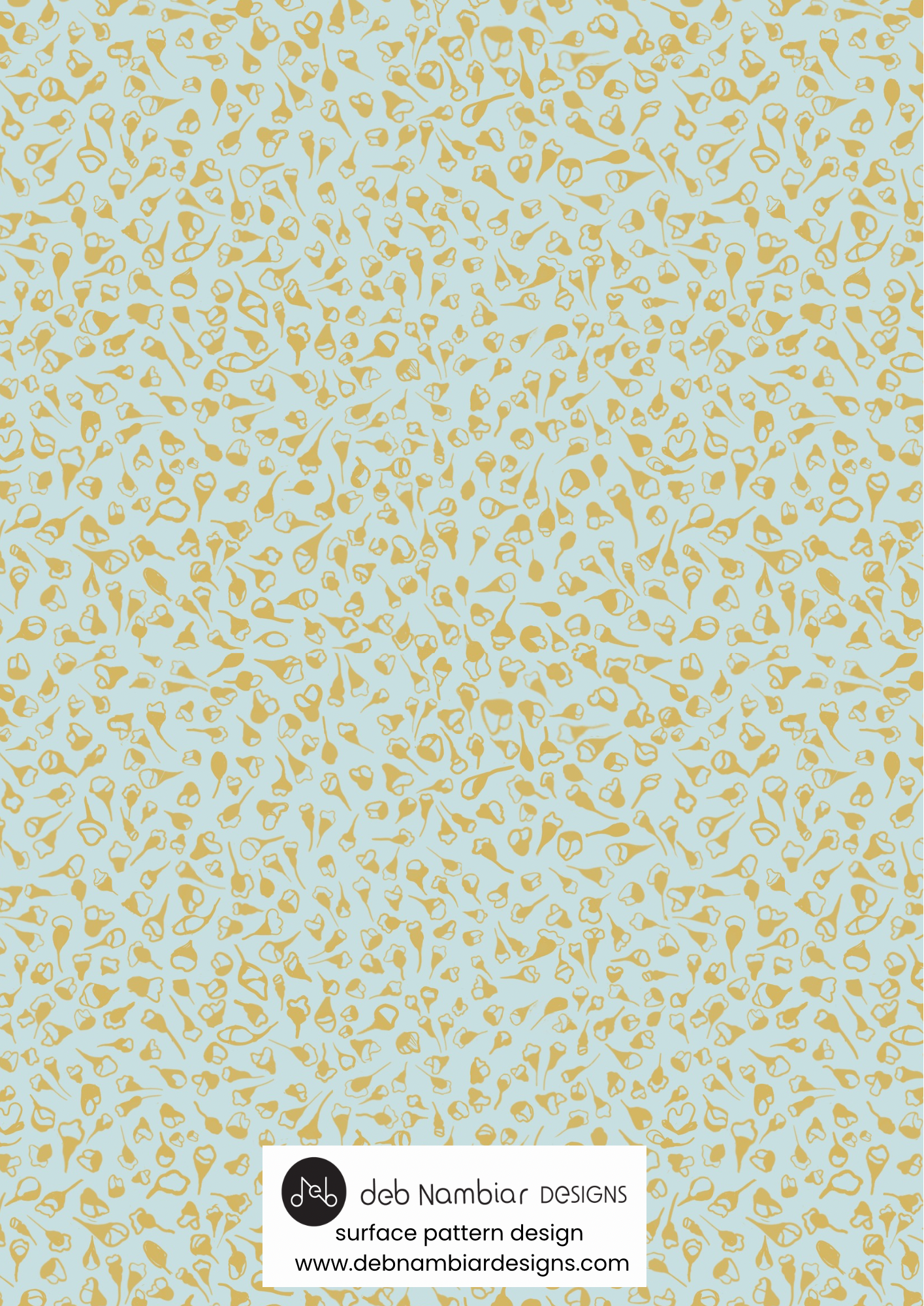 Fallen Seeds — Soft Aqua & Vintage Gold