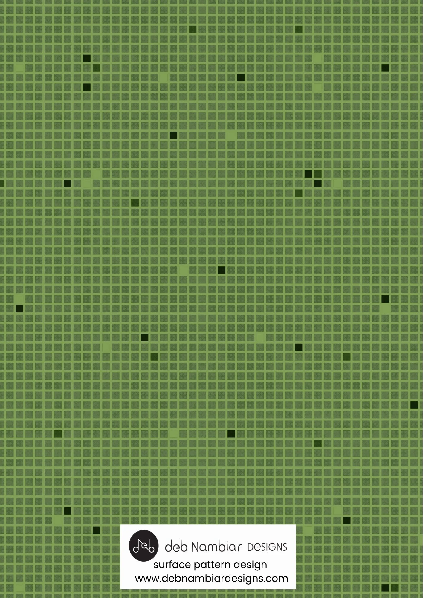 Tasman Grid - Native Bush Green - Mid Yellow Green Tonal