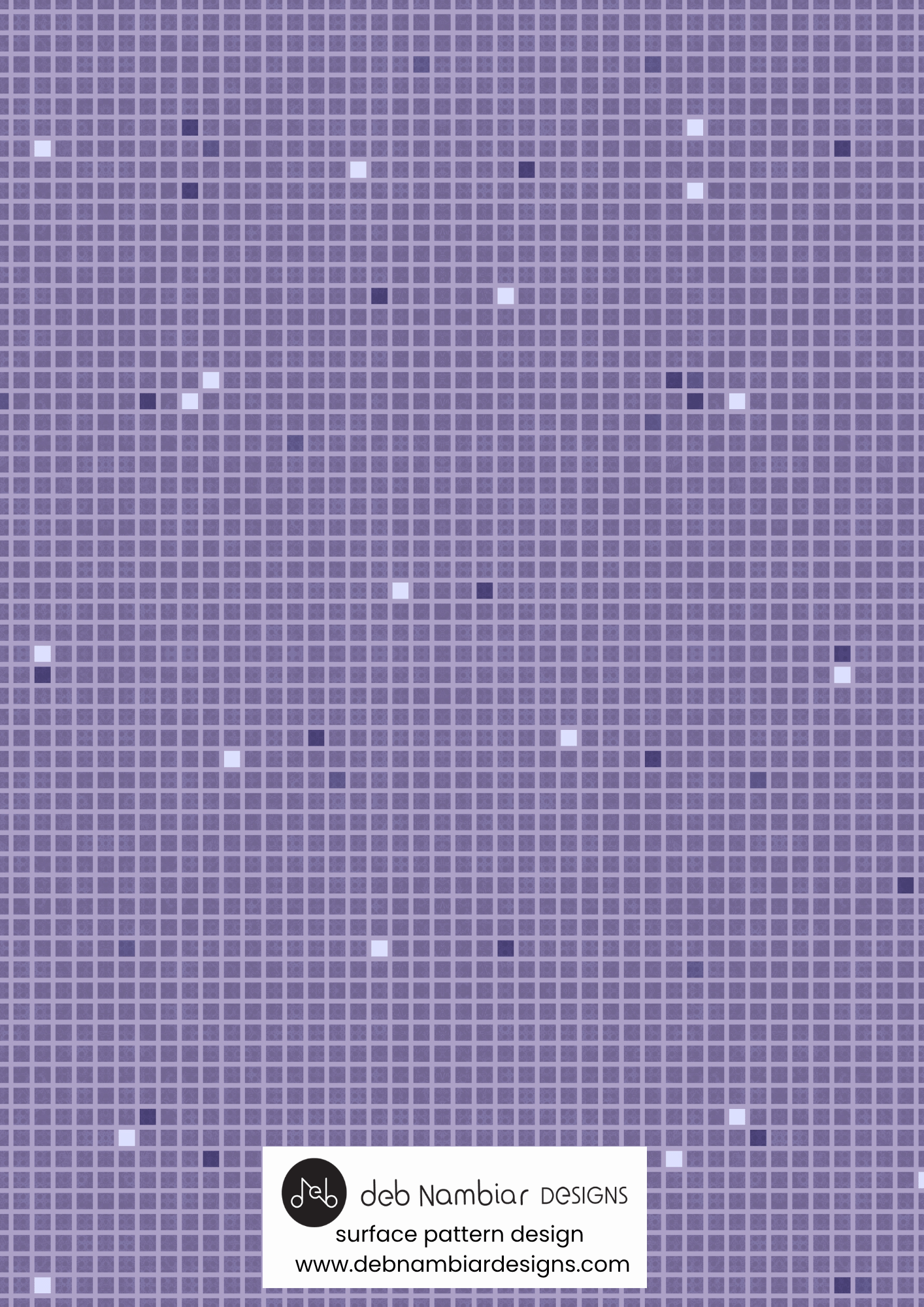 Tasman Grid - Tasman Blue - Mid Purple Tonal
