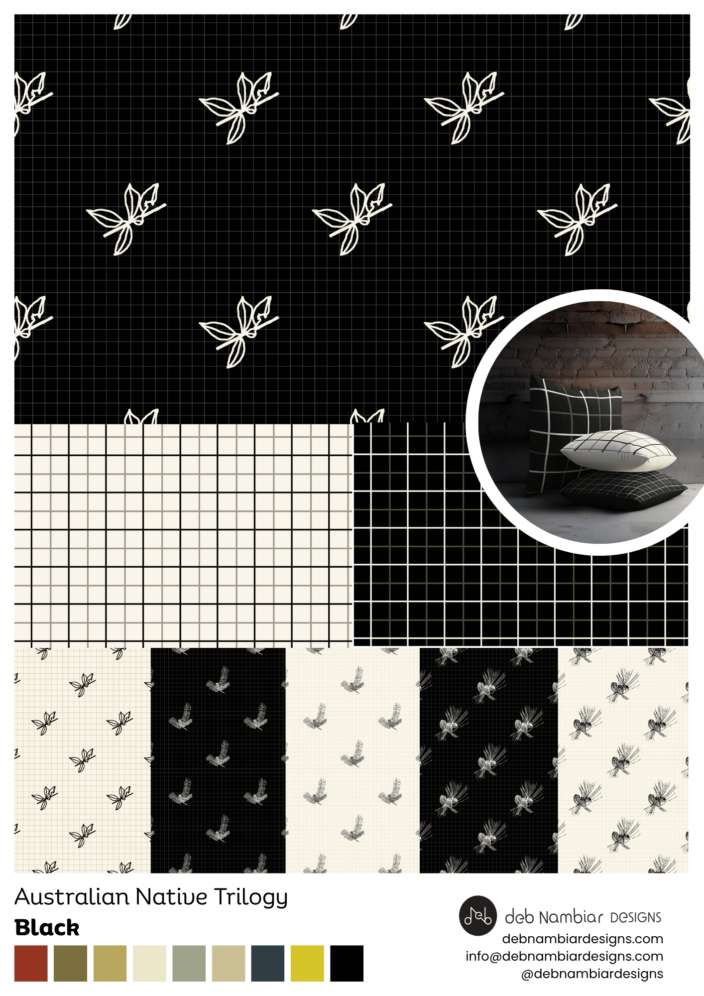 Australian Native Trilogy + Aussie Outback Plaids - Black
