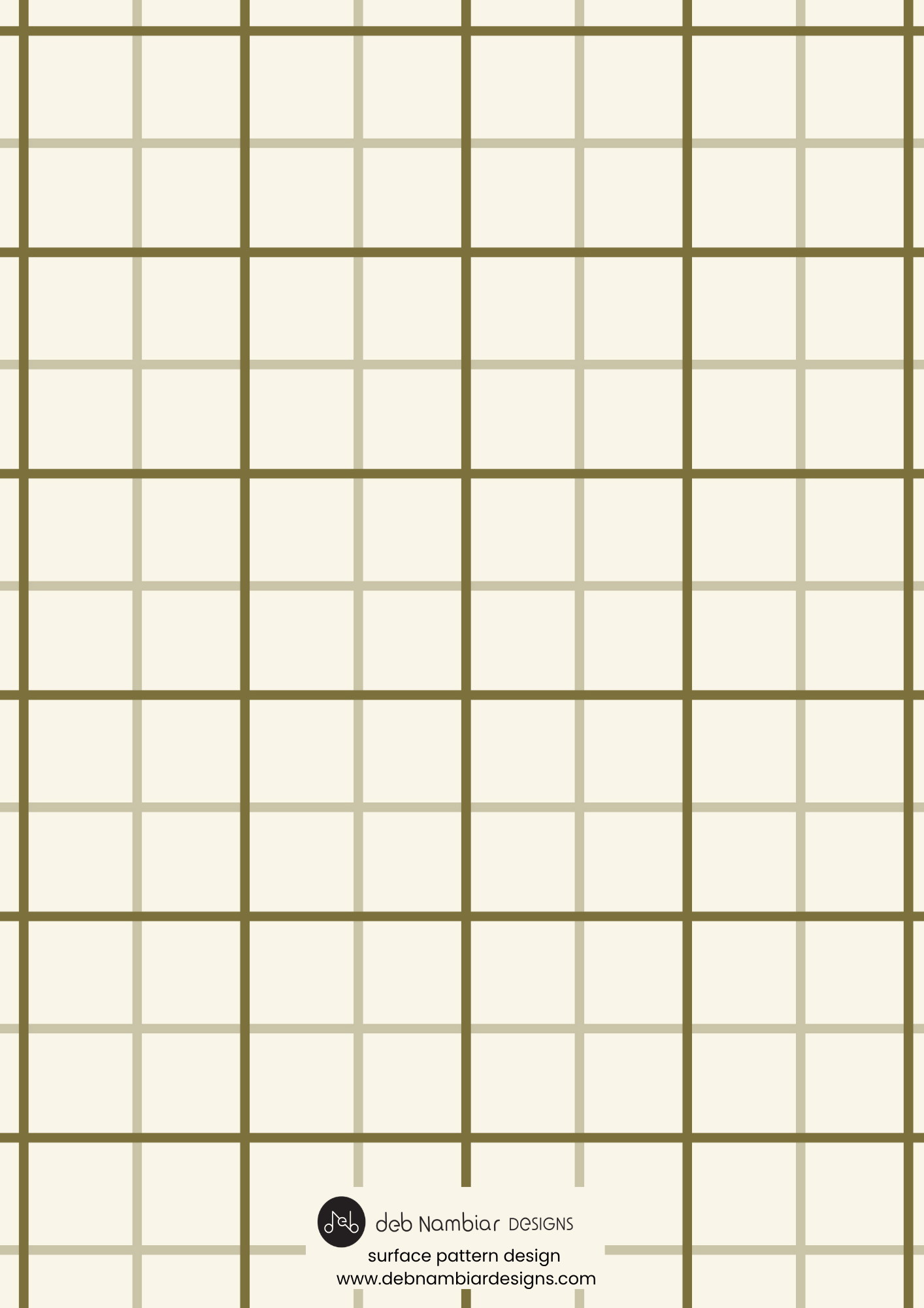 Aussie Outback Plaid:
Medium Scale Repeat - Cream & Dark Moss
