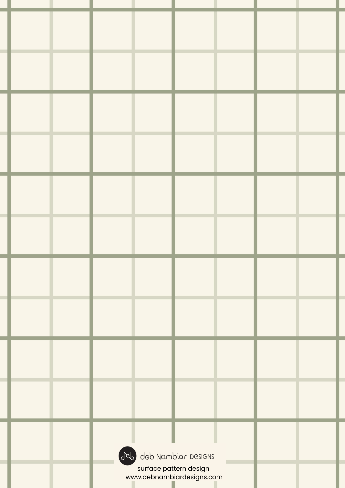 Aussie Outback Plaid:
Medium Scale Repeat - Cream & Saltbush