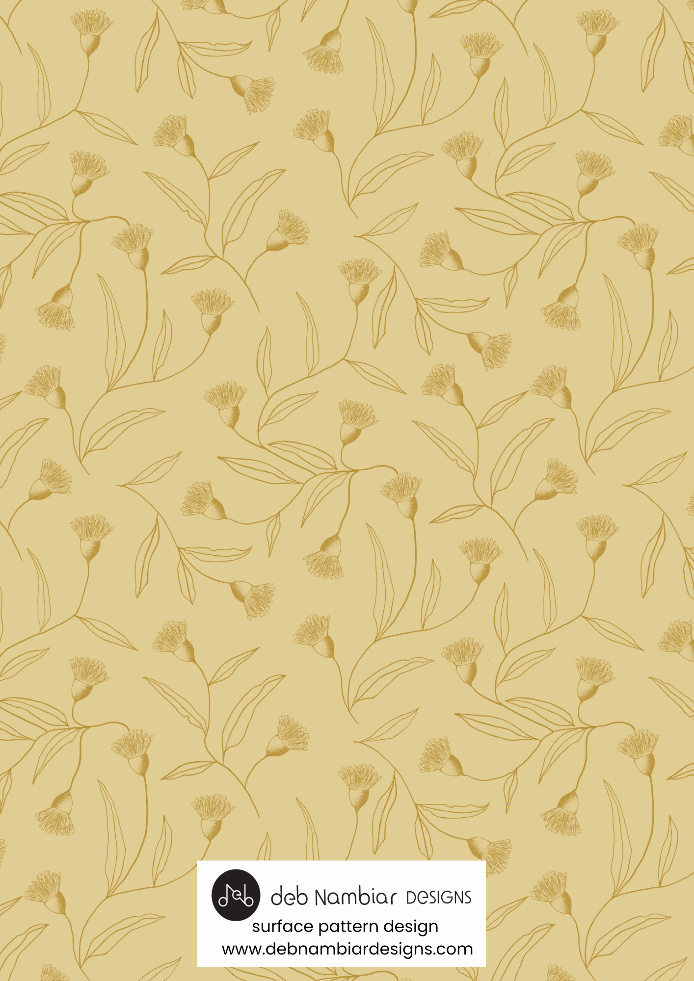 Flowering Gum Trails - Tussock Gold - Soft Gold Tonal