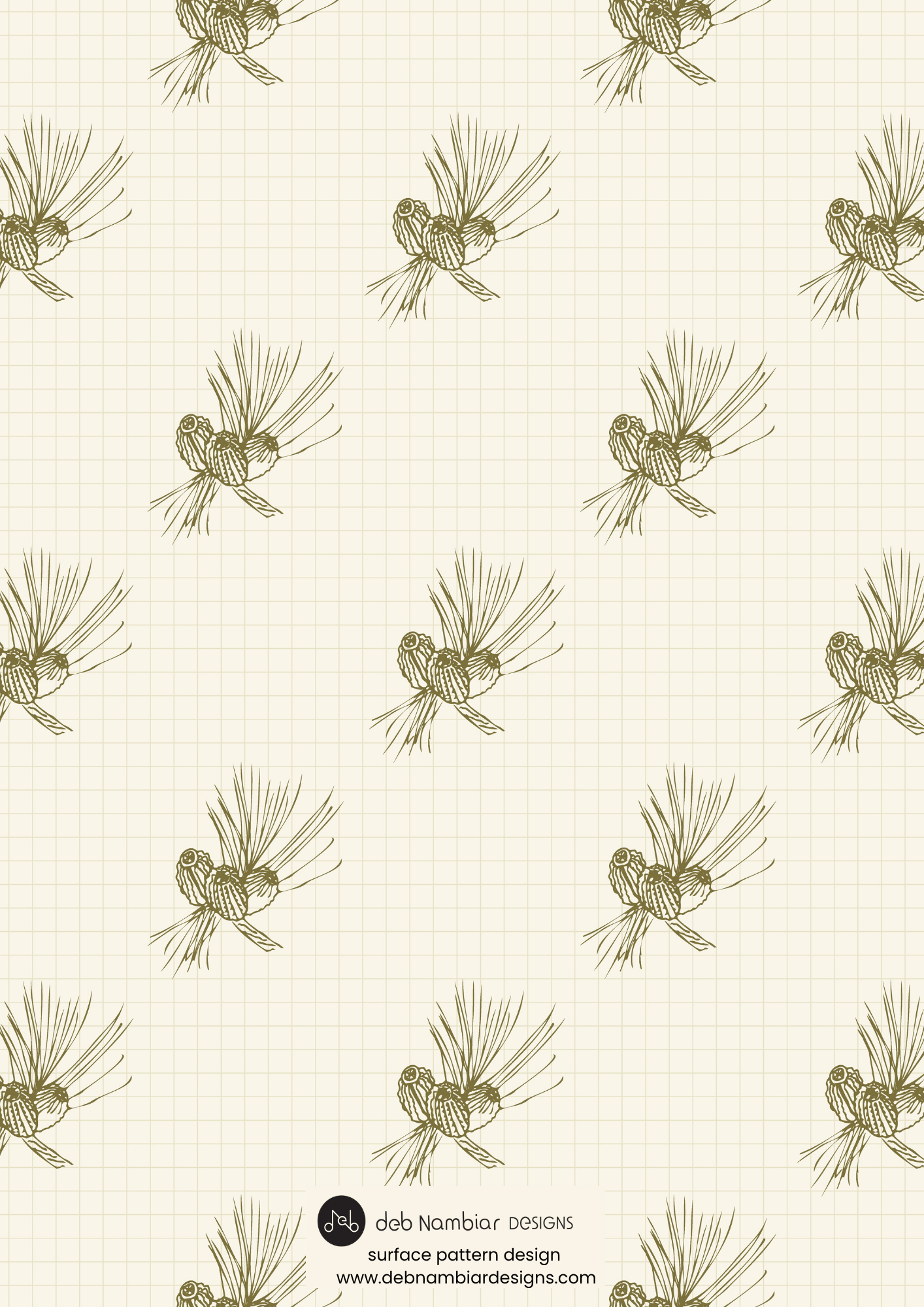 Australian Native Trilogy:
Pine Cones - Cream & Dark Moss