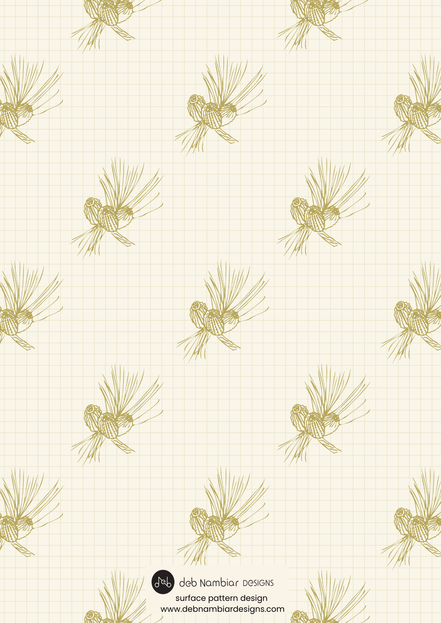 Australian Native Trilogy:
Pine Cones - Cream & Light Moss
