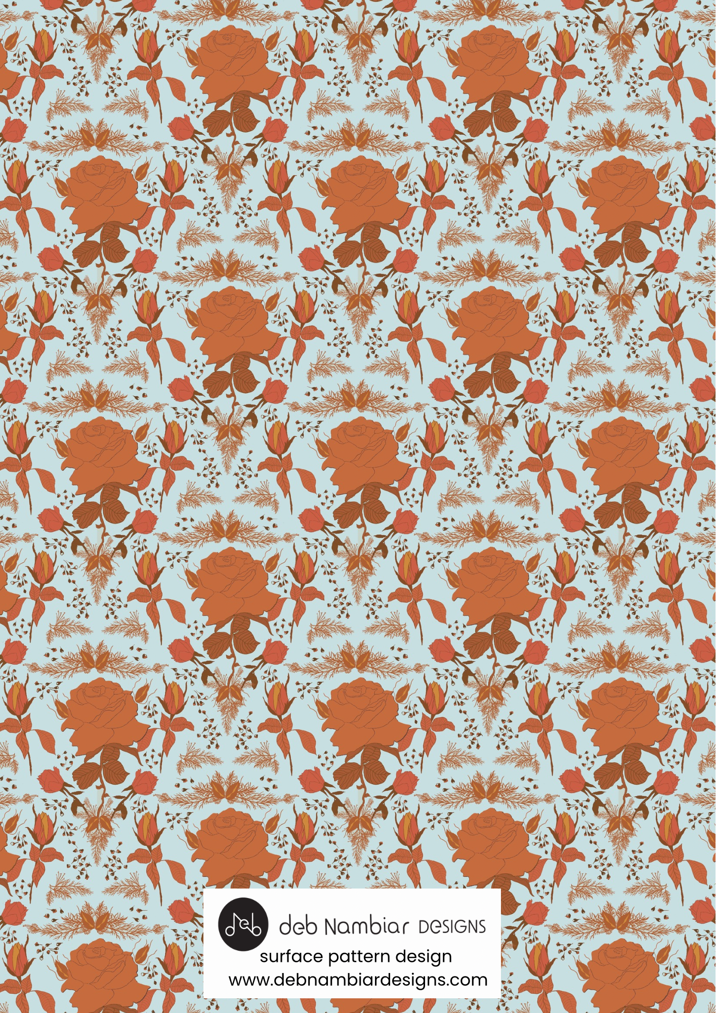 Blooming Roses – Terracotta 50%