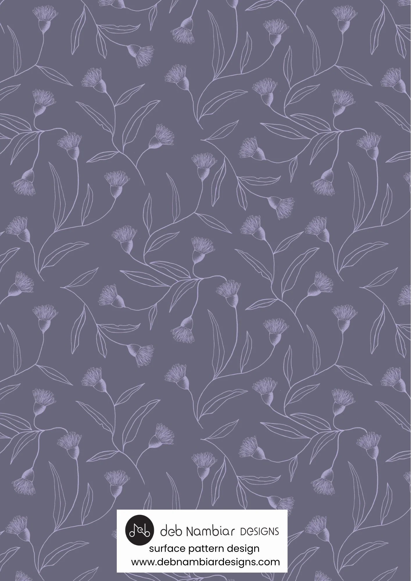 Flowering Gum Trails - Tasman Blue - Deep Purple Tonal