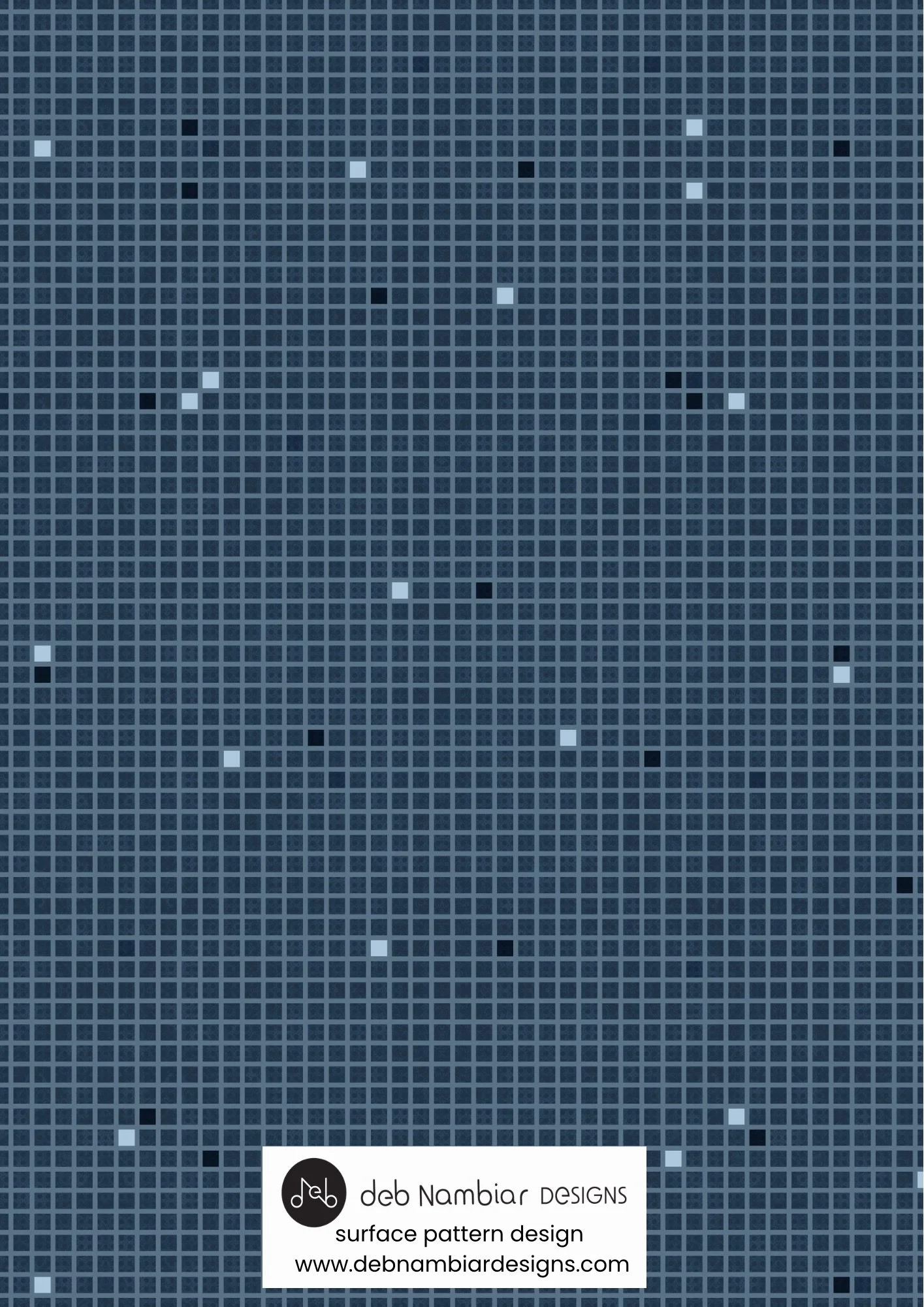 Tasman Grid - Tasman Blue - Deep Blue Tonal