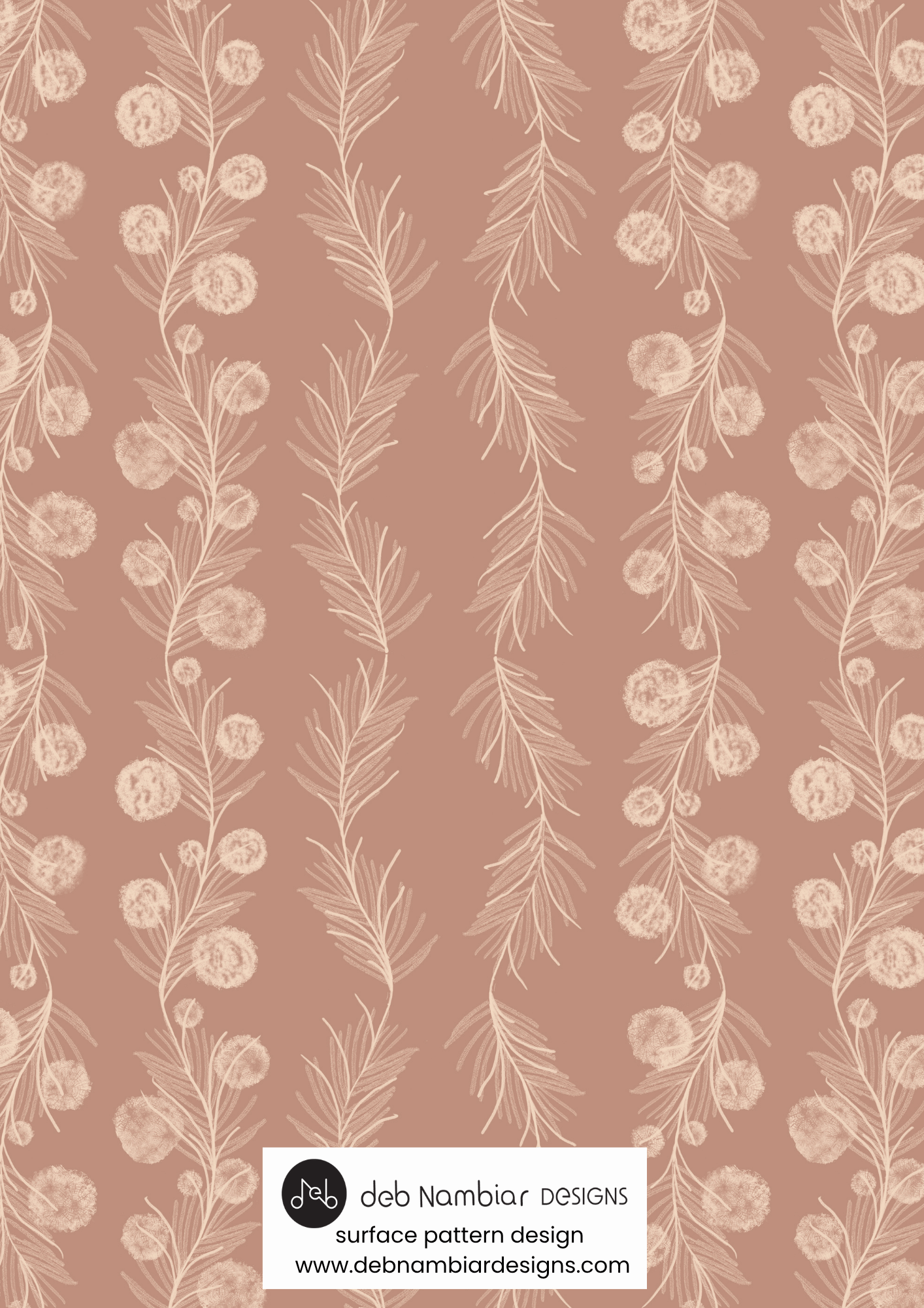 Wattle & Kōwhai Vine - Southern Blush - Mid Blush Tonal