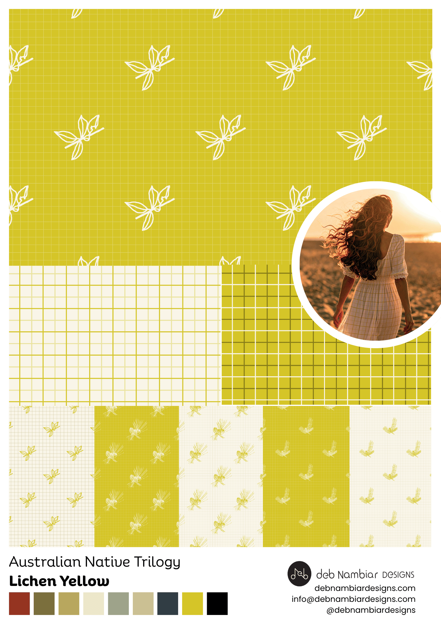 Australian Native Trilogy + Aussie Outback Plaids - Lichen Yellow