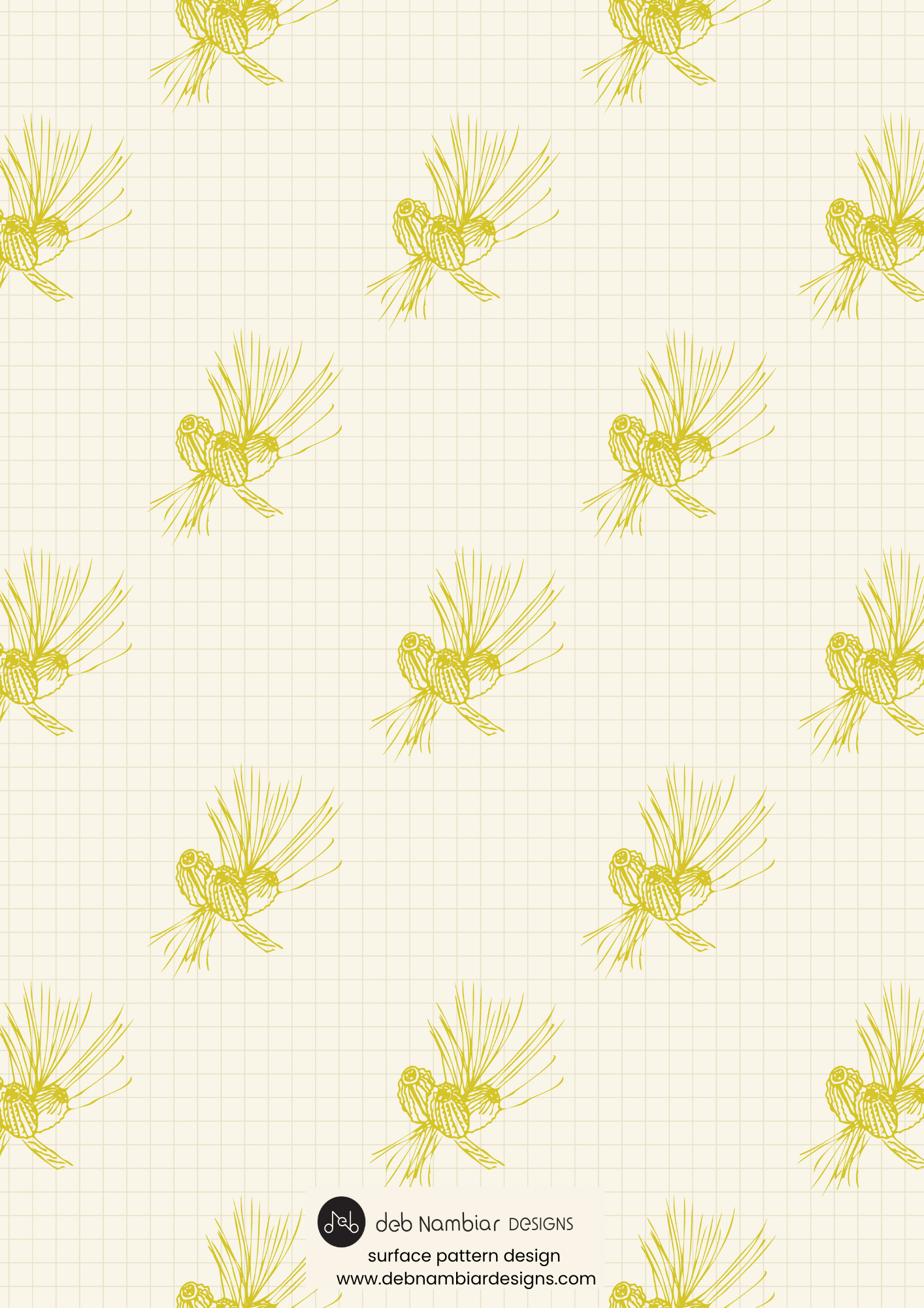 Australian Native Trilogy:
Pine Cones - Cream & Lichen Yellow