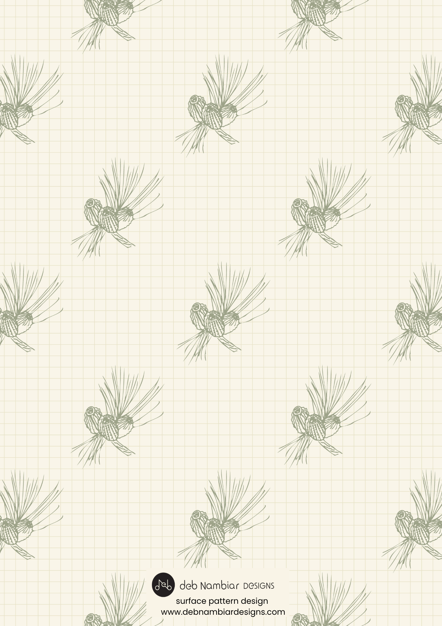 Australian Native Trilogy:
Pine Cones - Cream & Saltbush