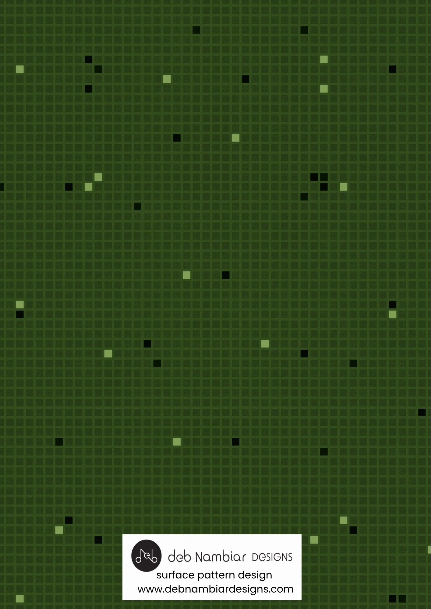 Tasman Grid - Native Bush Green - Deep Yellow Green Tonal