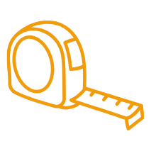 Outline of a yellow measuring tape
