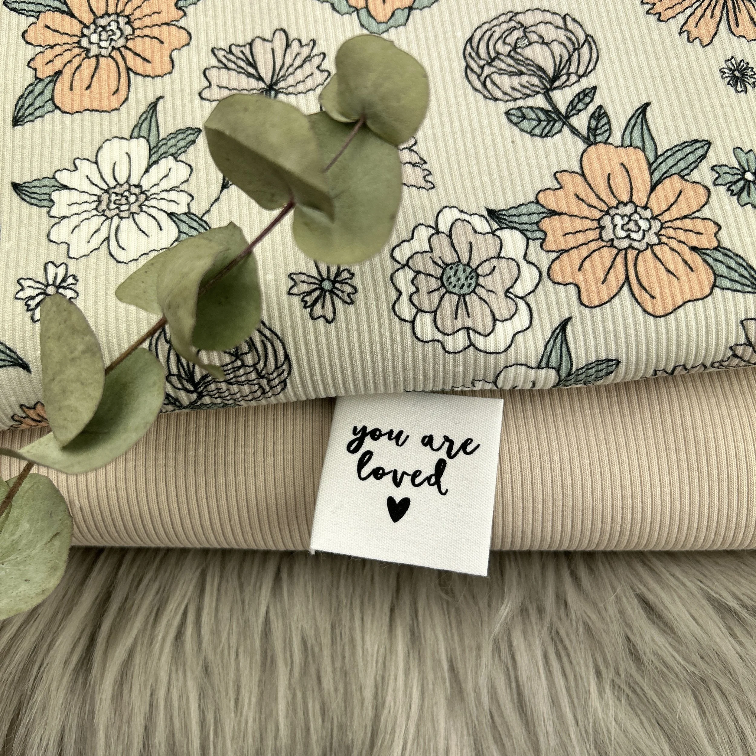 Ribjersey Blümchen hell / 042