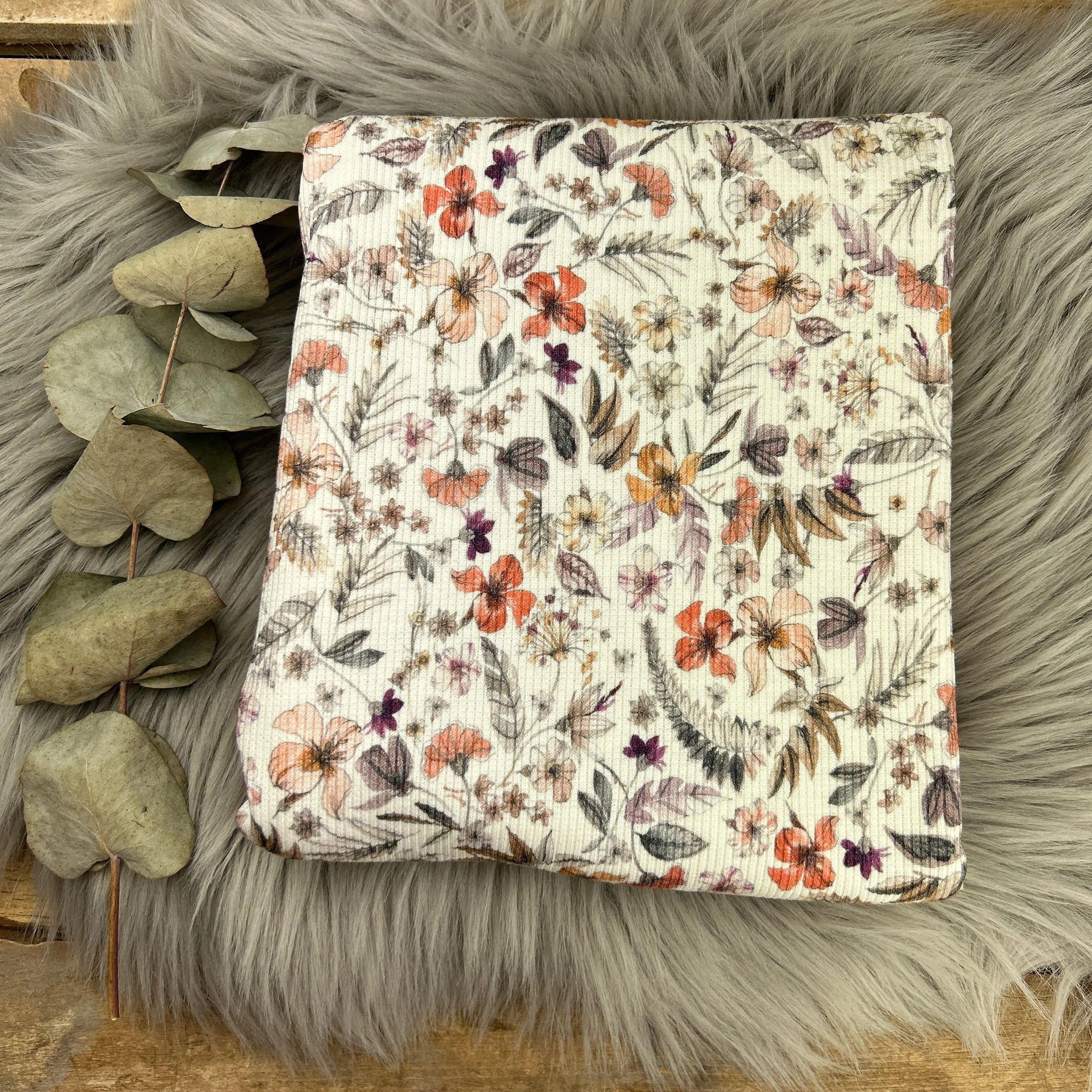 Ribjersey Blümchen hell / 031