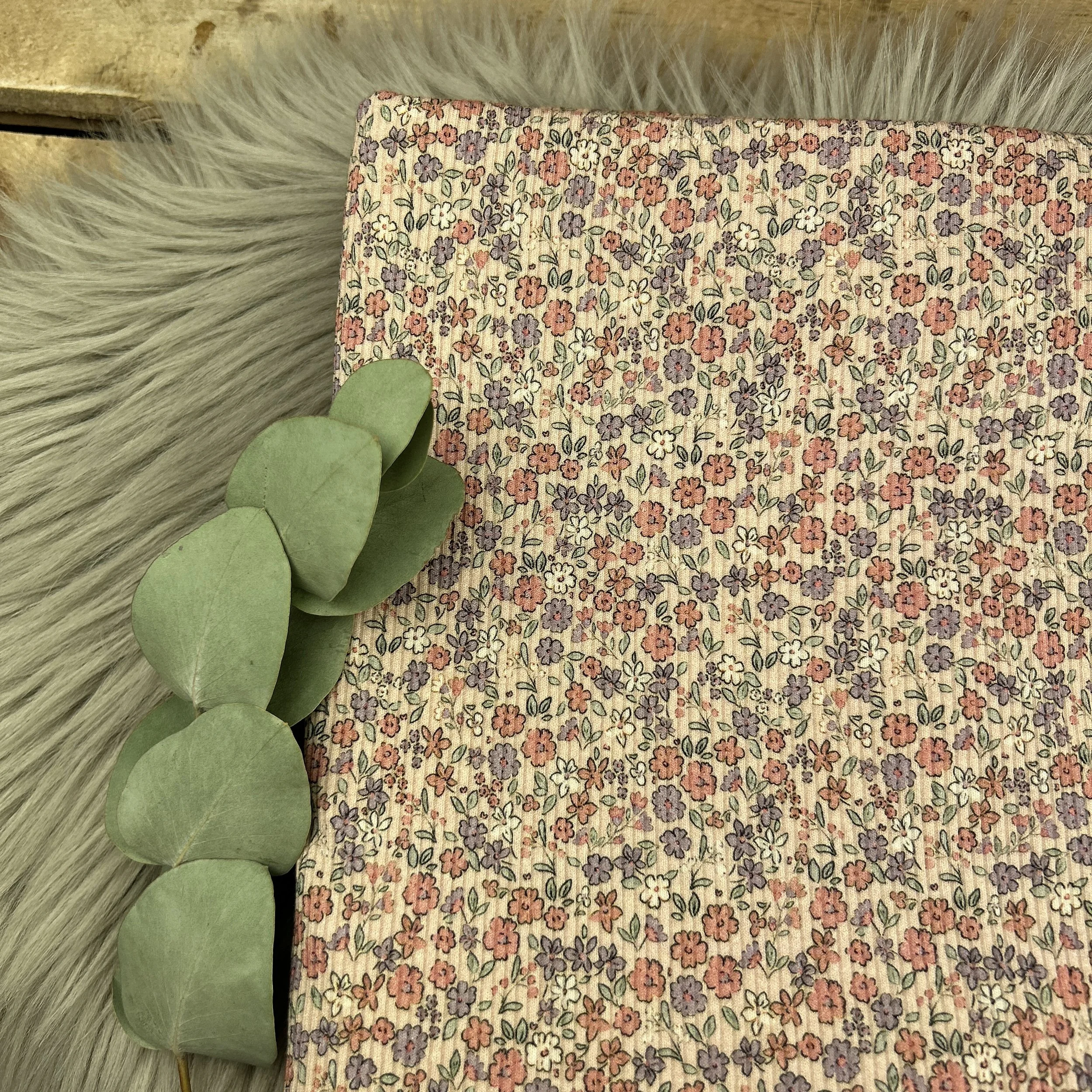 Ribjersey zarte Blumen / 063