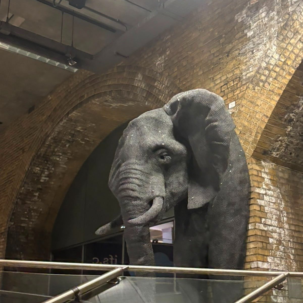 Not something you expect to find waiting for your train...

I spotted this giant elephant while passing through Waterloo Station on a recent work trip to London, and of course I had to stop for a photo.

It's funny how work trips are never just about