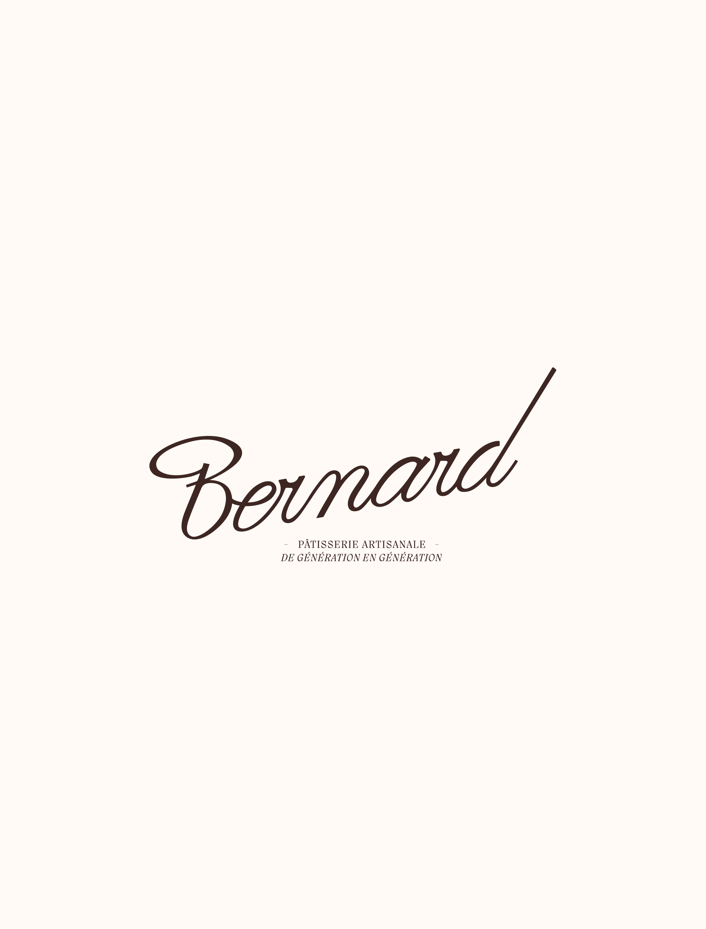 Couverture de pâtisserie artisanale Bernad, avec le slogan 'De génération en génération'.
