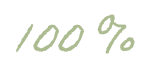 Texte '100 %' écrit en vert sur un fond transparent