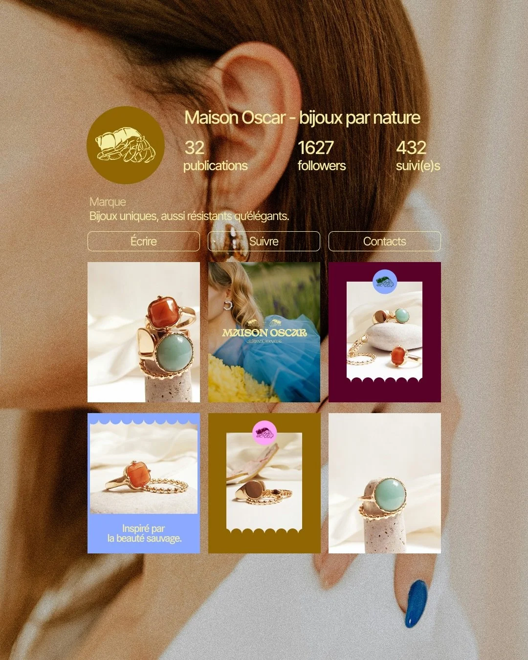 - projet fictif -
Branding pour la Maison Oscar, marque de bijoux.
.
.
#bijou #branding #socialmedia #directionartistique