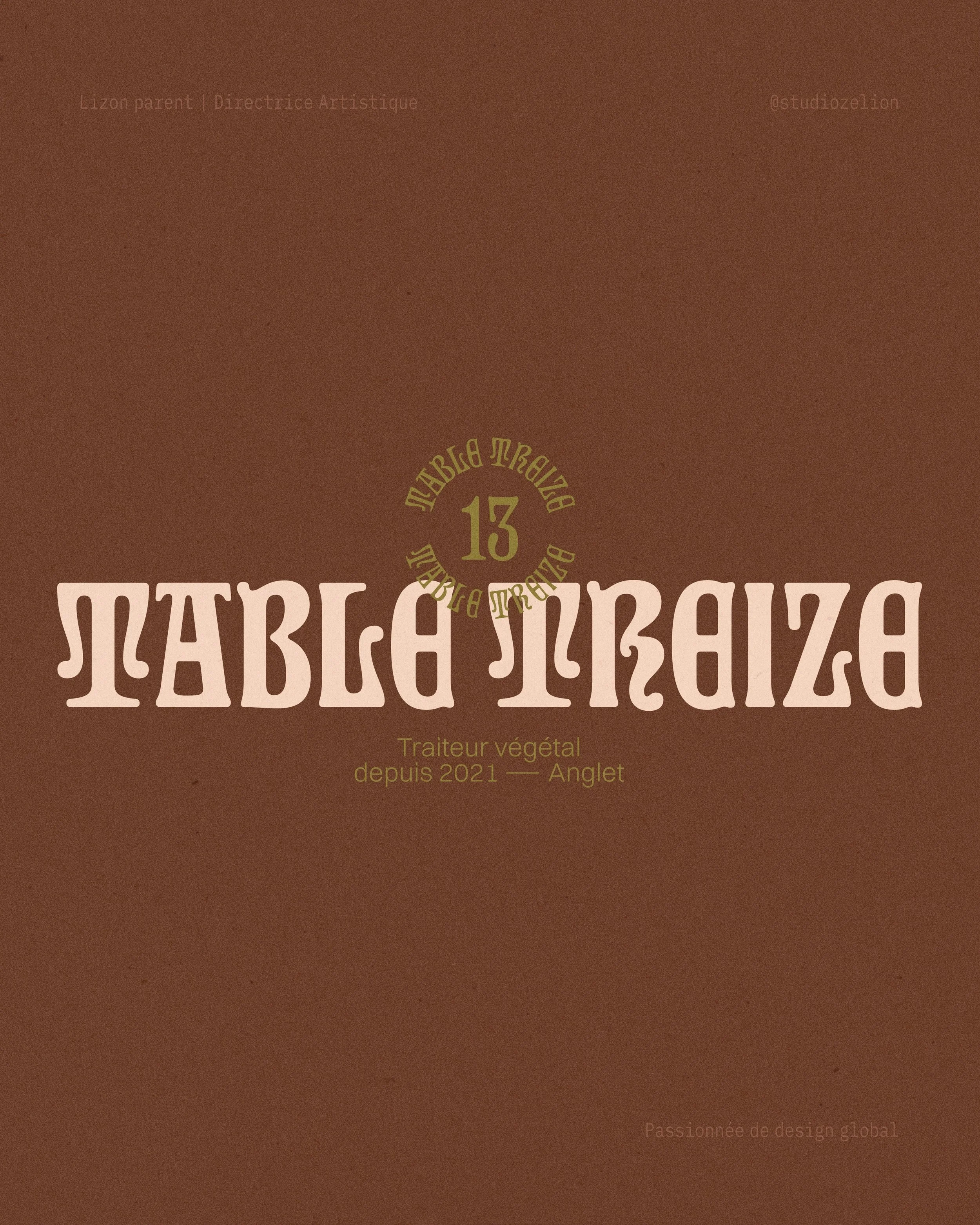 Nouvelle identit&eacute; visuelle pour La Table Treize 🌿

Un projet imagin&eacute; autour de la cuisine v&eacute;g&eacute;tale, avec une identit&eacute; qui m&ecirc;le couleurs naturelles, typographies de caract&egrave;re et un univers chaleureux et