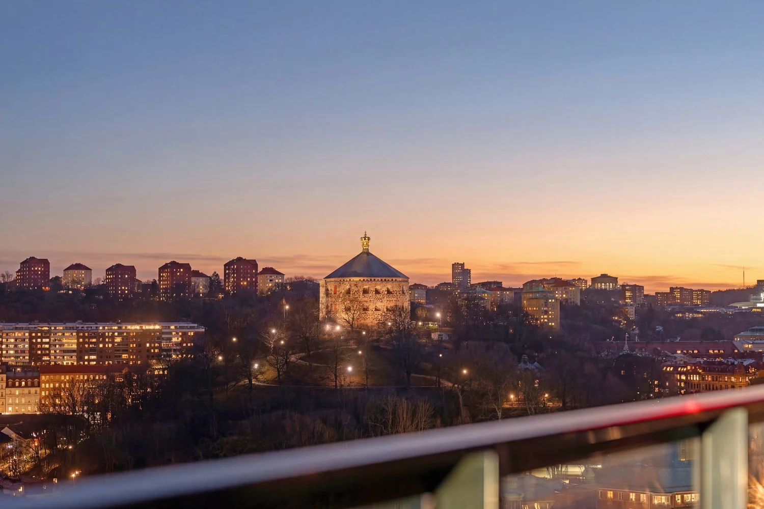 Gothenburg at dusk with Skansen Kronan
