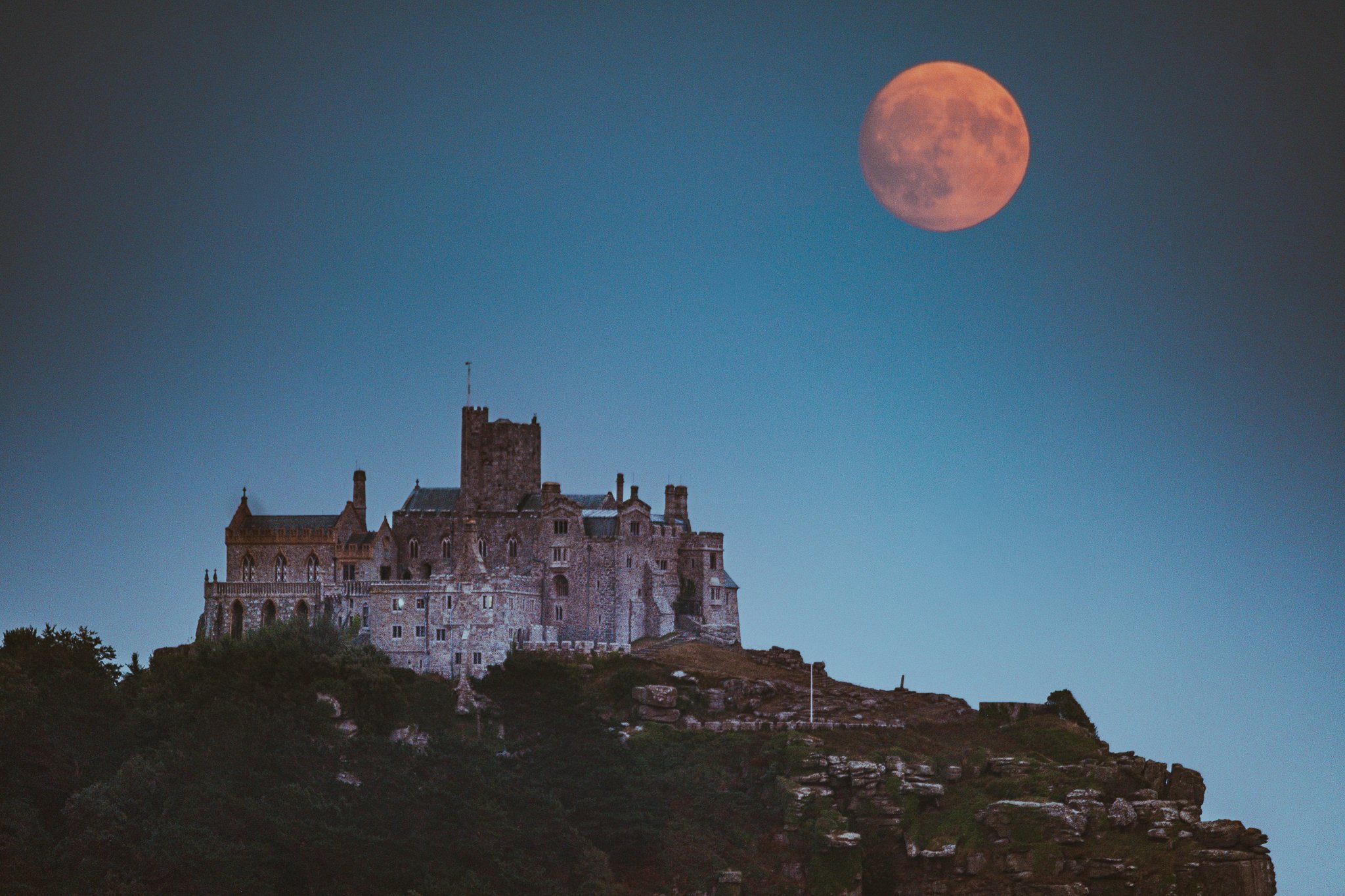 Full Moon at St Michaels Mount.