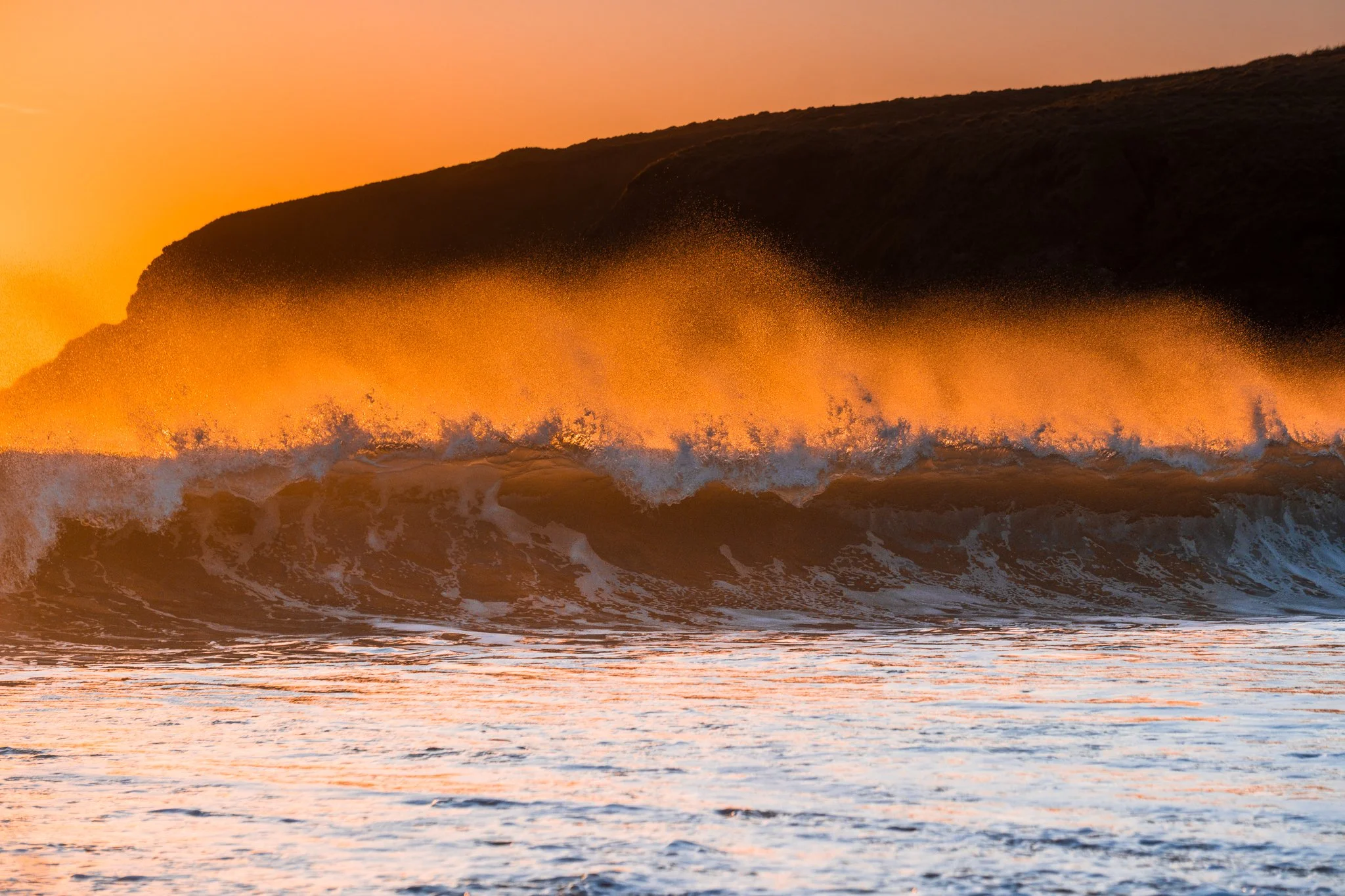 Poldhu Cove Fire Wave