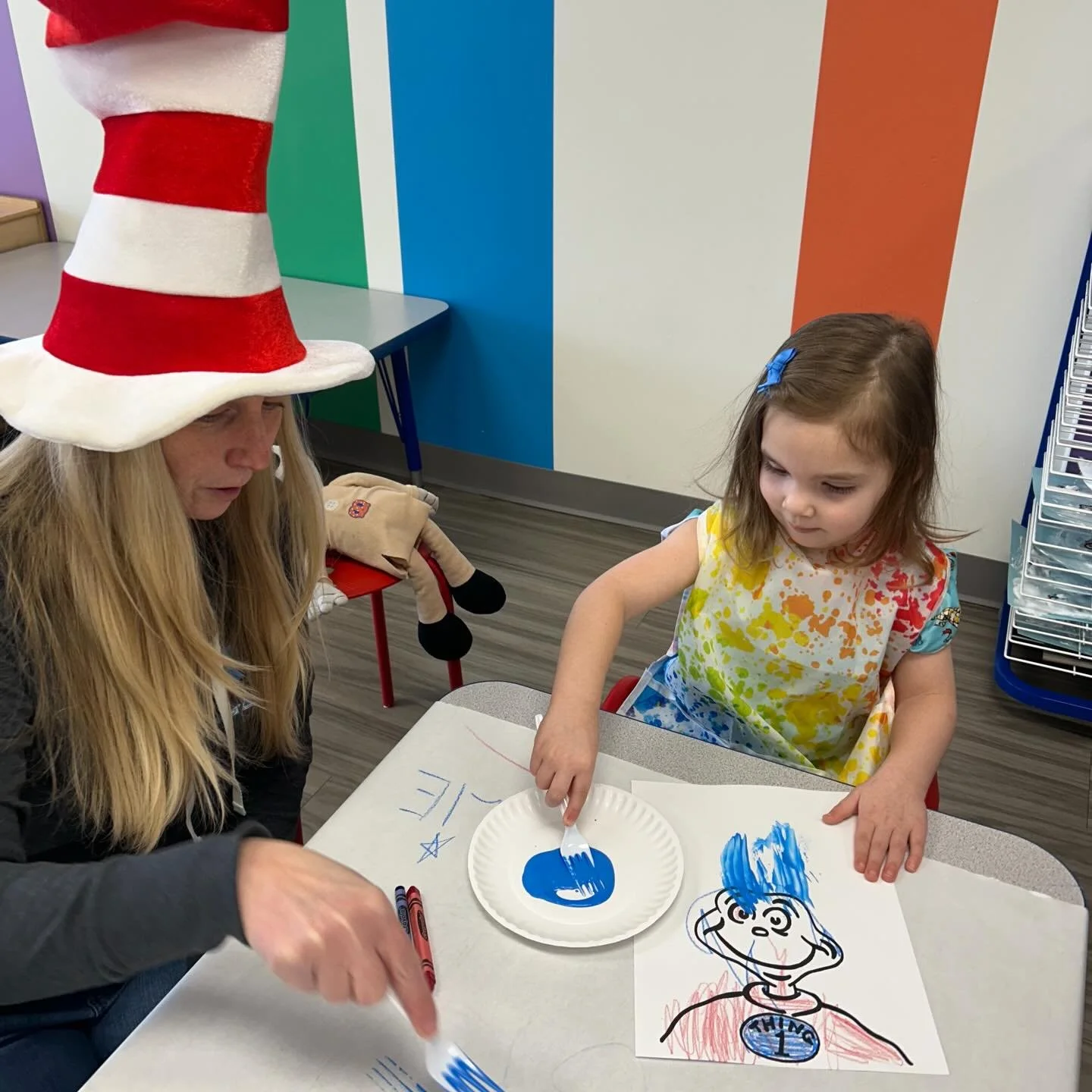 Around here, we&rsquo;ll paint with just about anything except a paintbrush! 

So far this month, our Doodlers have used forks and straws to give Things 1 &amp; 2 their wacky hair, stamped out shamrocks with balloons, and even built leprechaun houses