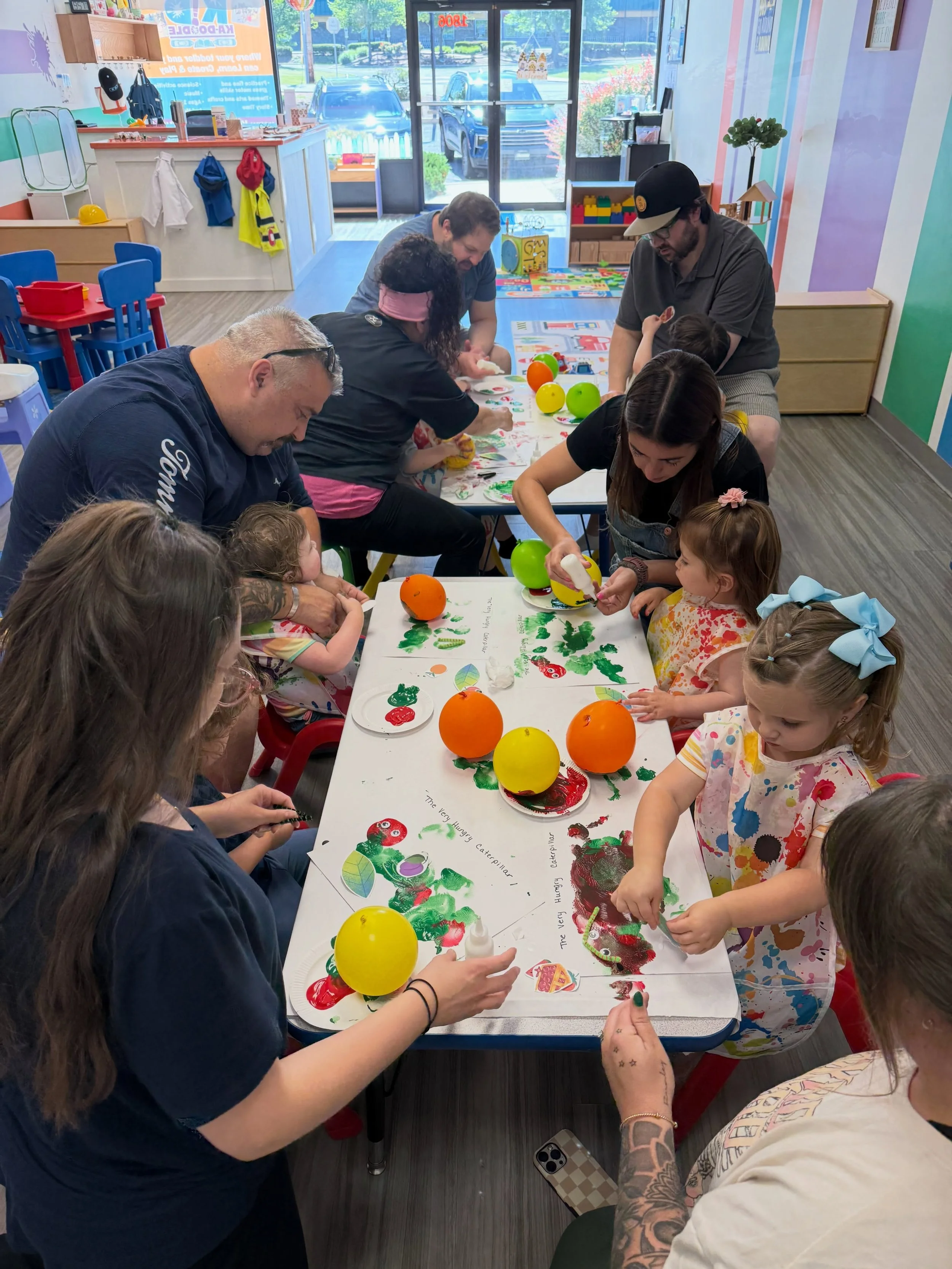 The Doodlers aren&rsquo;t the only ones joining the fun! 🖌️

Mom, Dad, Grandma, Grandpa, an aunt, or a babysitter, whoever your little one feels happiest with is always welcome at The Doodle.

You&rsquo;re not watching from the sidelines, either. Yo